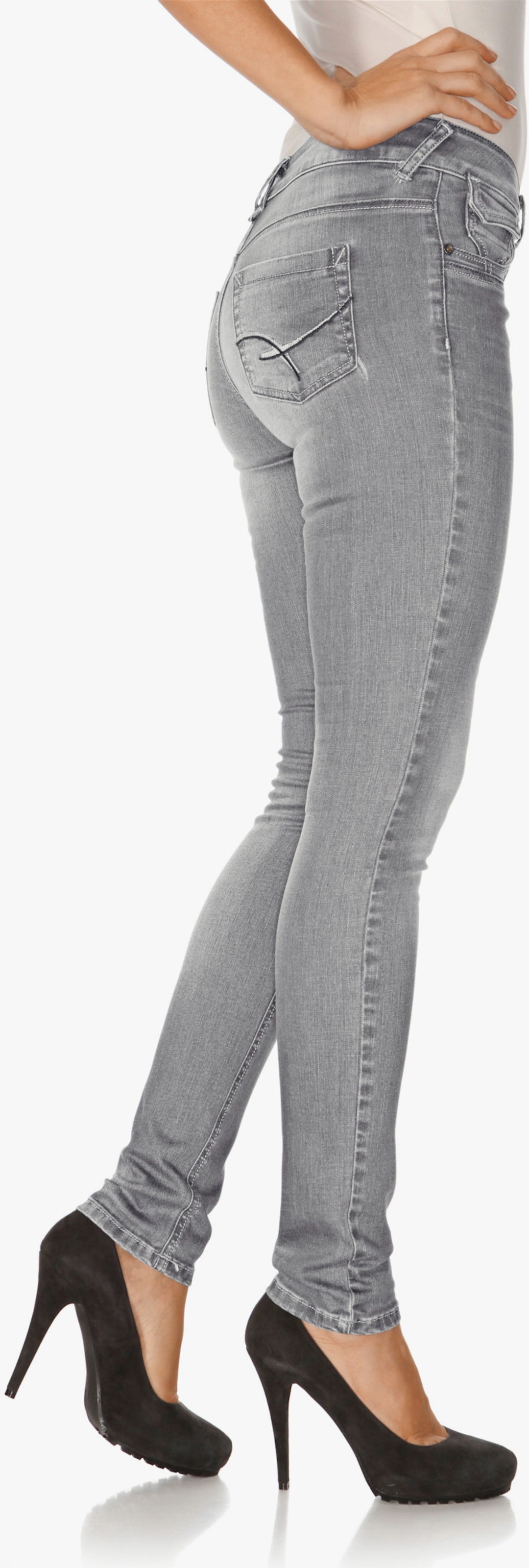 heine Jean skinny avec effet ventre plat - gris denim