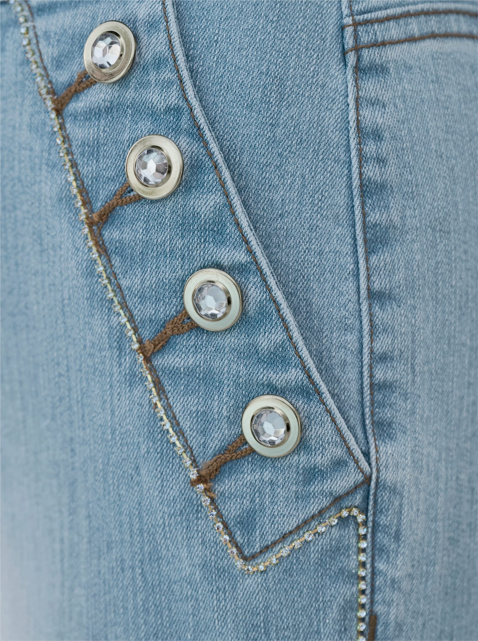 heine Jeans mit Glitzer-Zierband - blue-bleached
