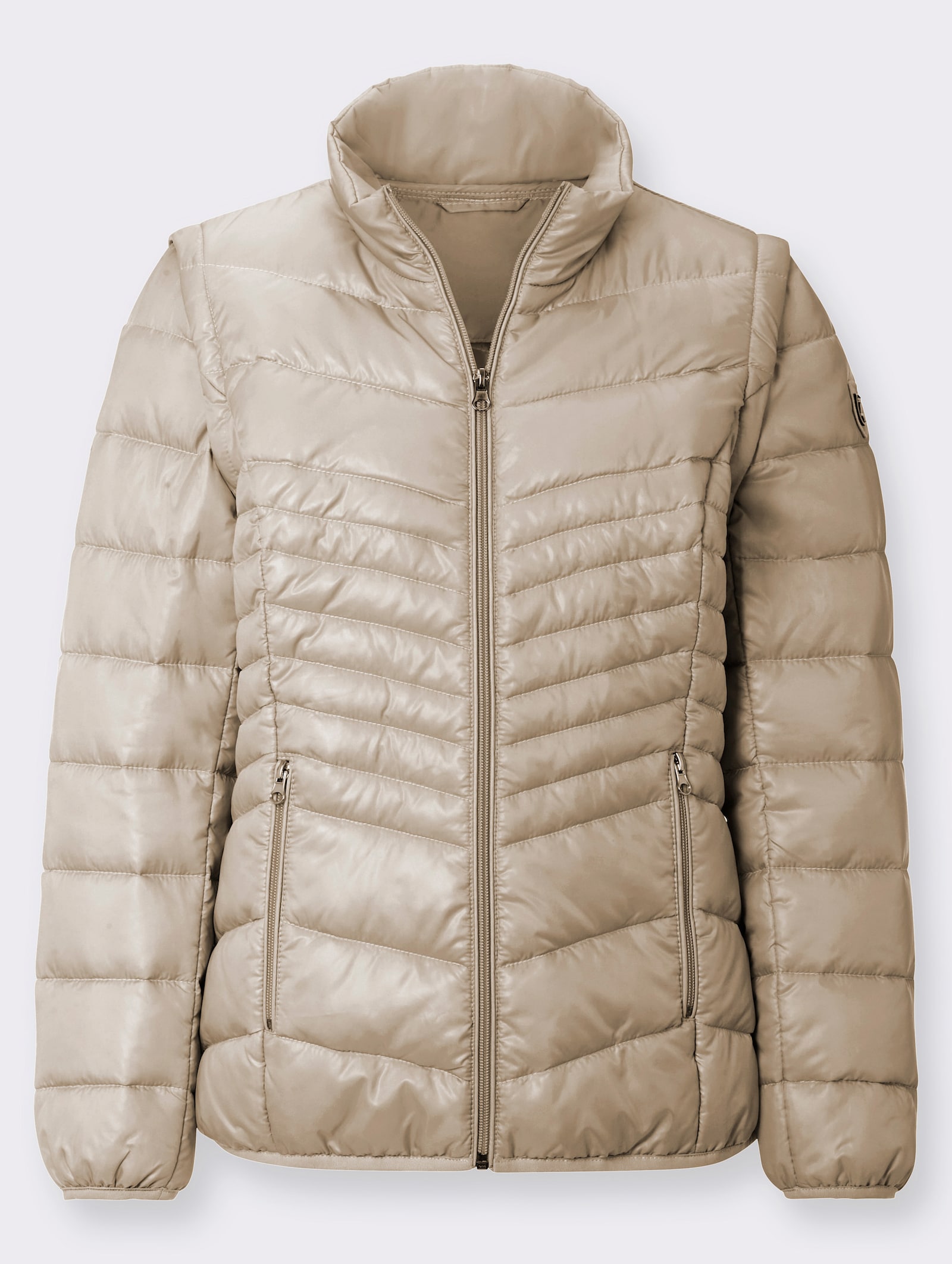 Veste matelassée aux manches amovibles - beige