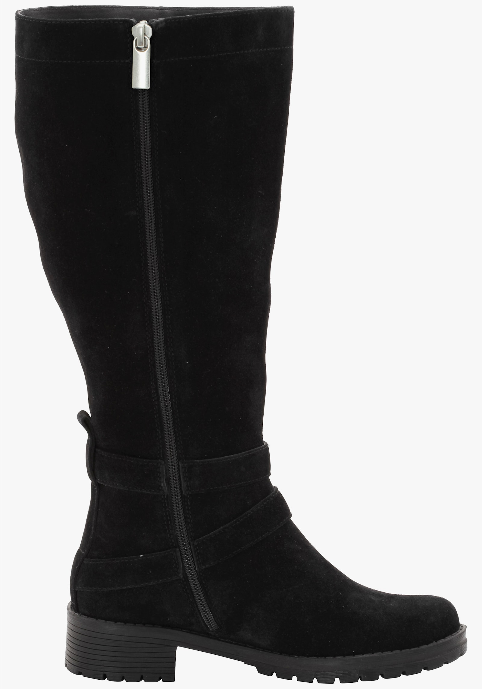 sheego Weitschaftstiefel mit Schnallenbändern - schwarz