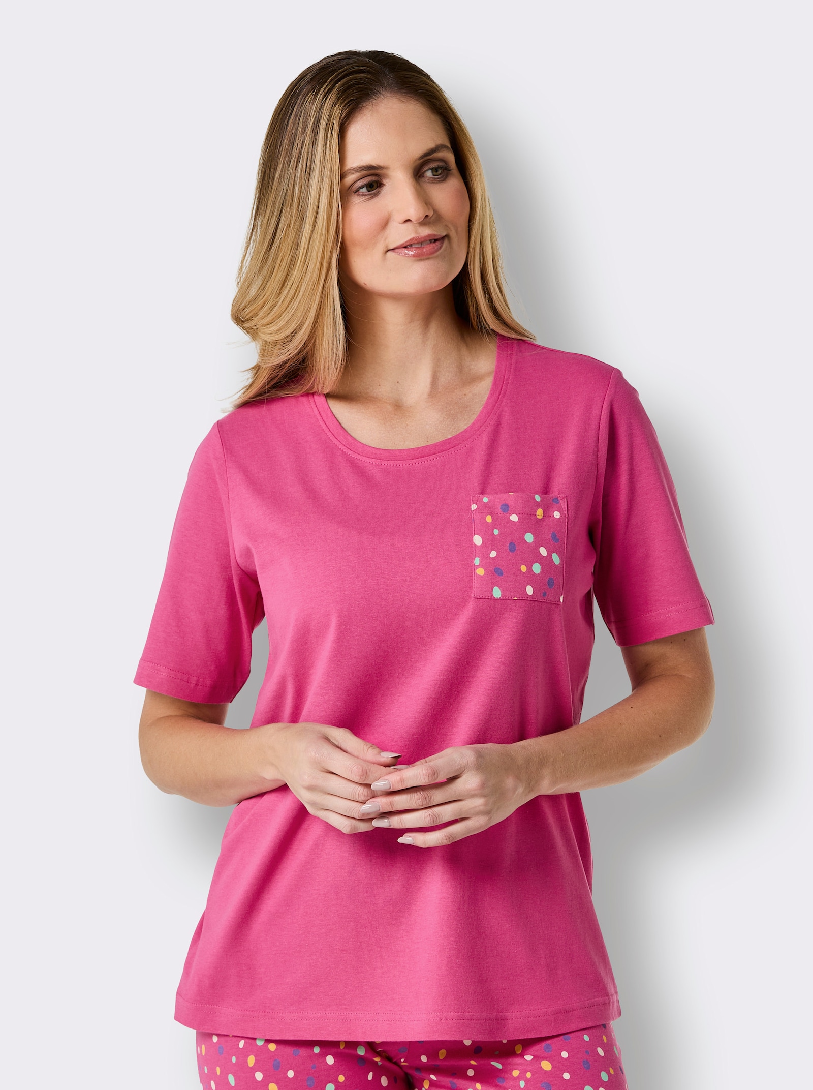 wäschepur Schlafanzug-Shirt - fuchsia