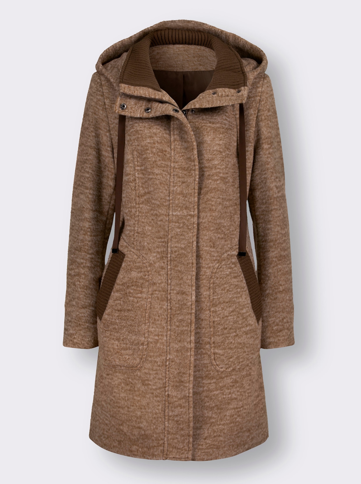 Manteau court - marron chiné