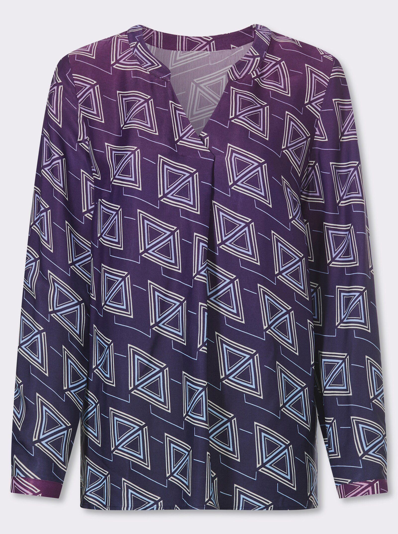 heine Druckbluse mit Farbverlauf - marine-traube-bedruckt