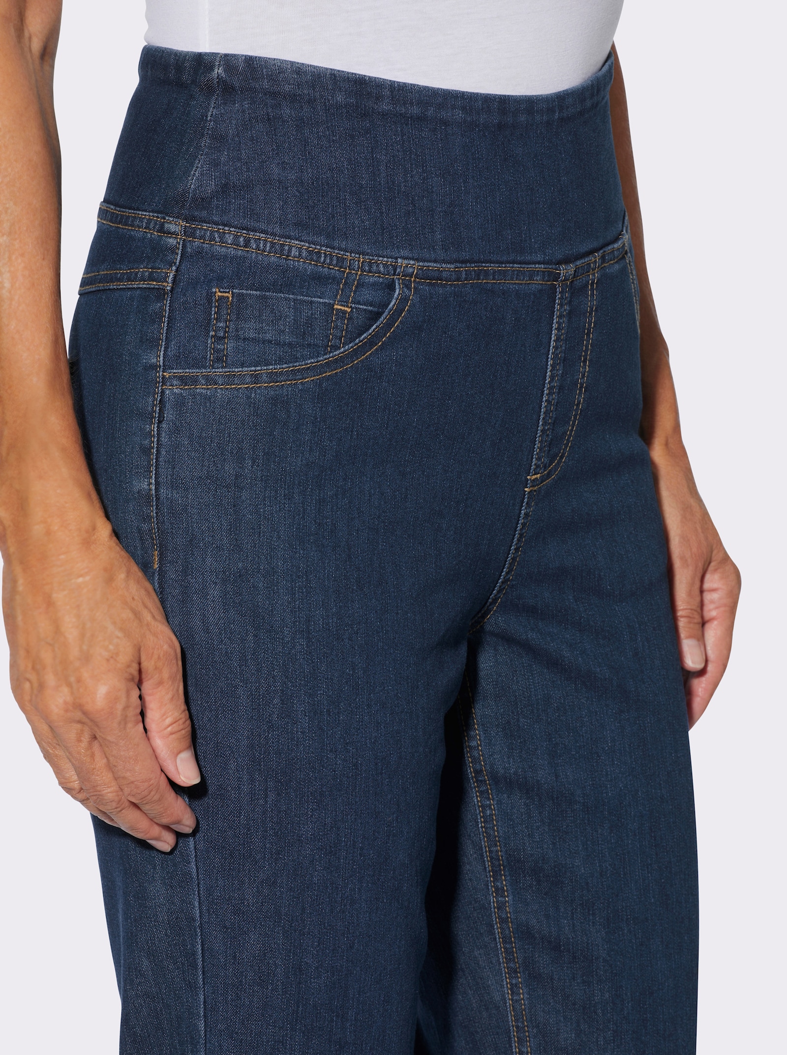 Gerade Jeans mit hohem Bund - dark blue