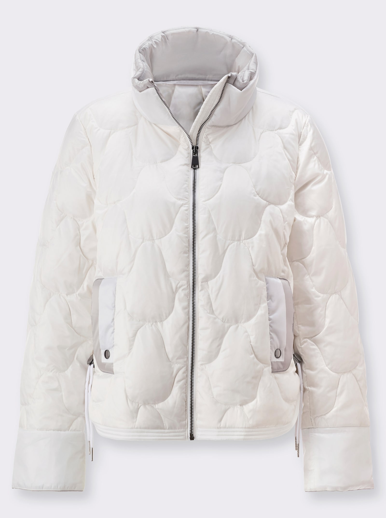 Leichtdaunenjacke mit hochwertiger Füllung - weiß-steingrau