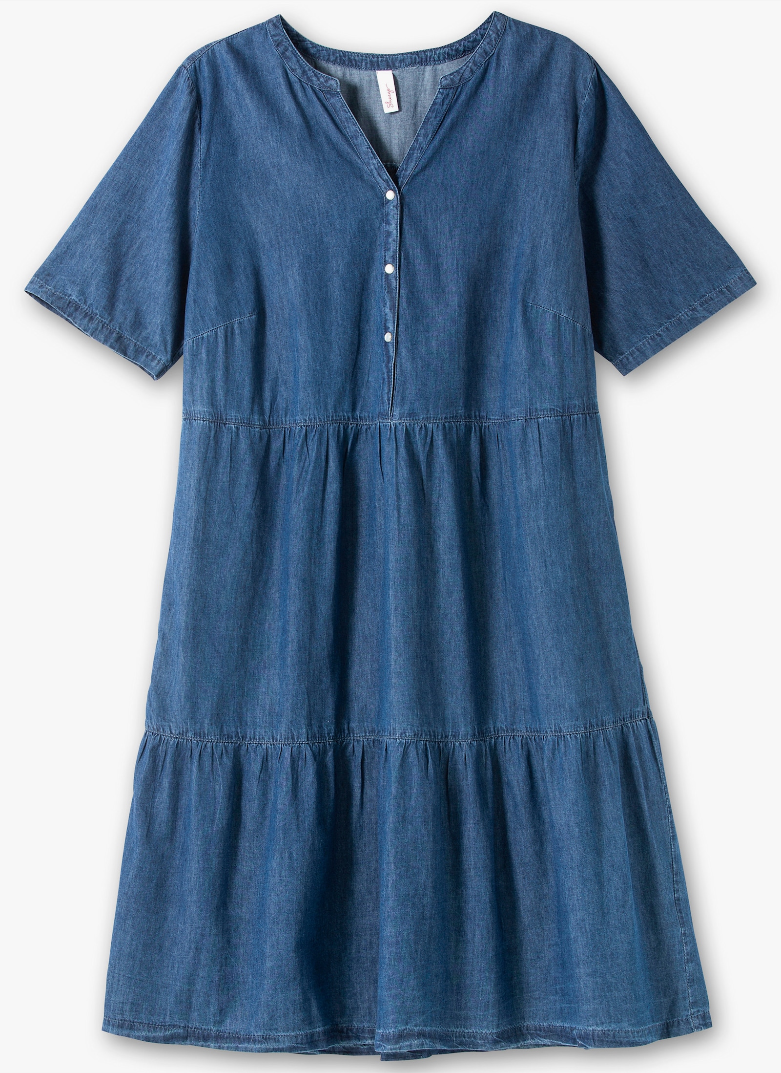 sheego Jeanskleid mit Volants - blue denim