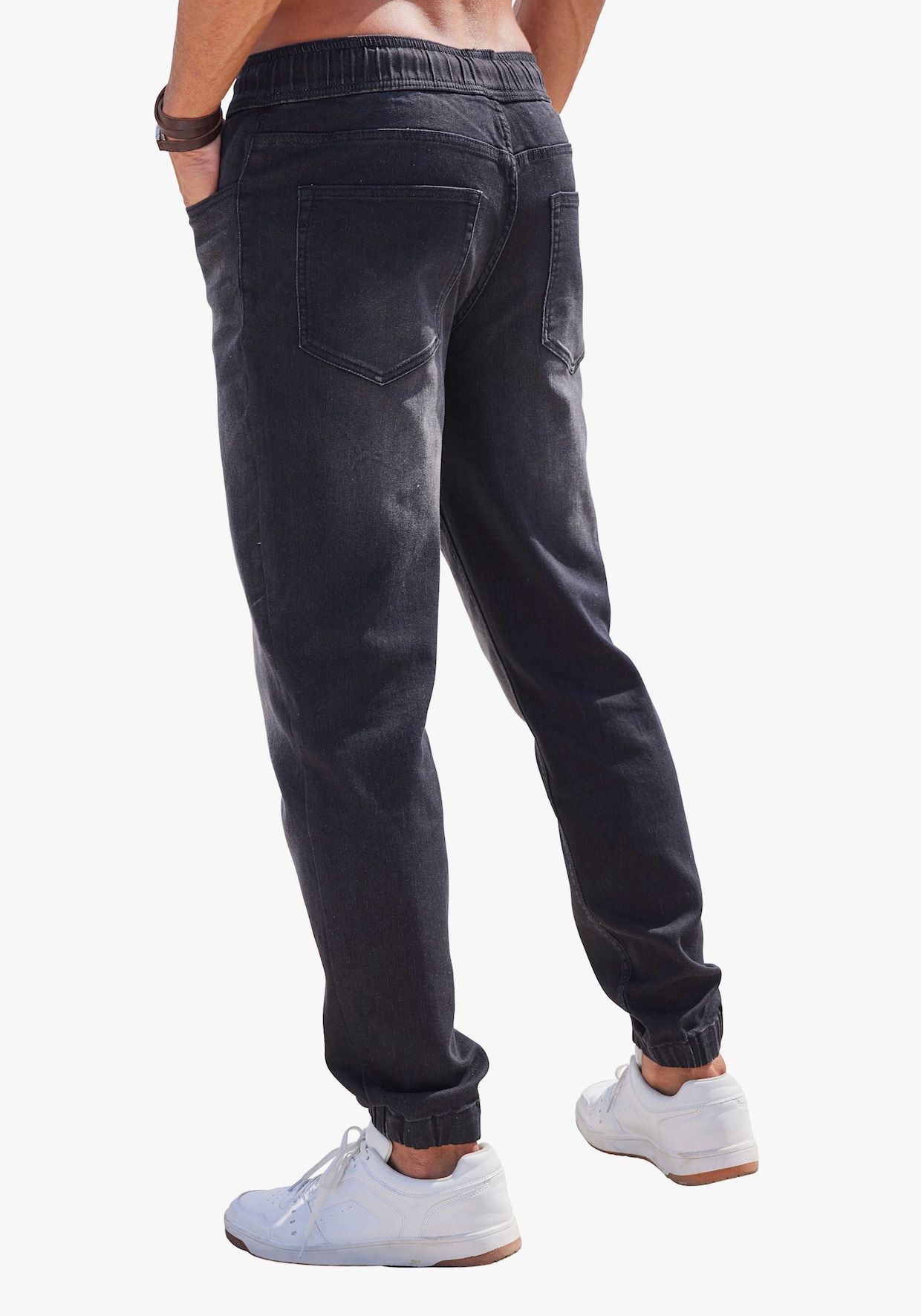 Schlupfjeans - black-denim