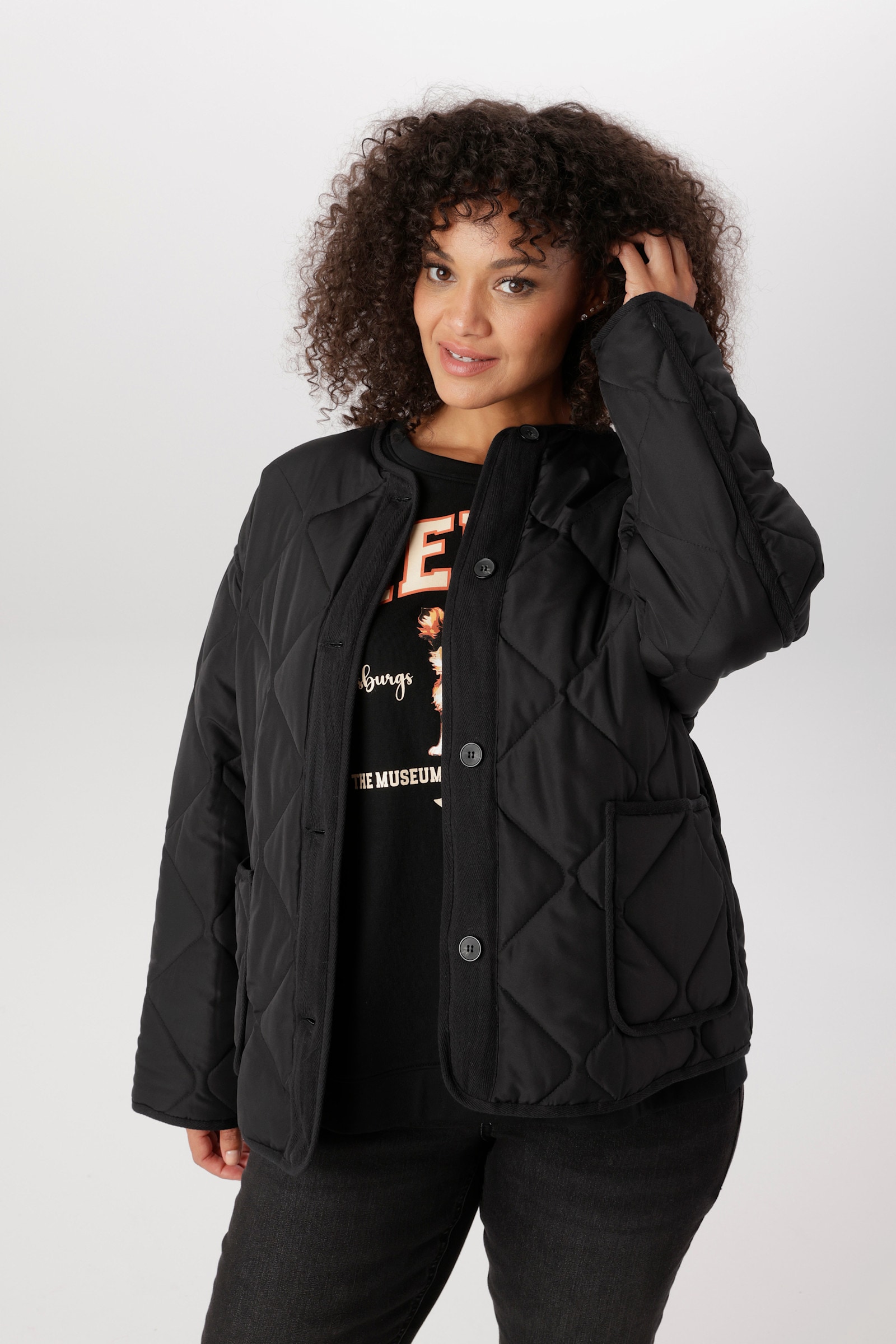 Aniston PLUS Steppjacke - schwarz