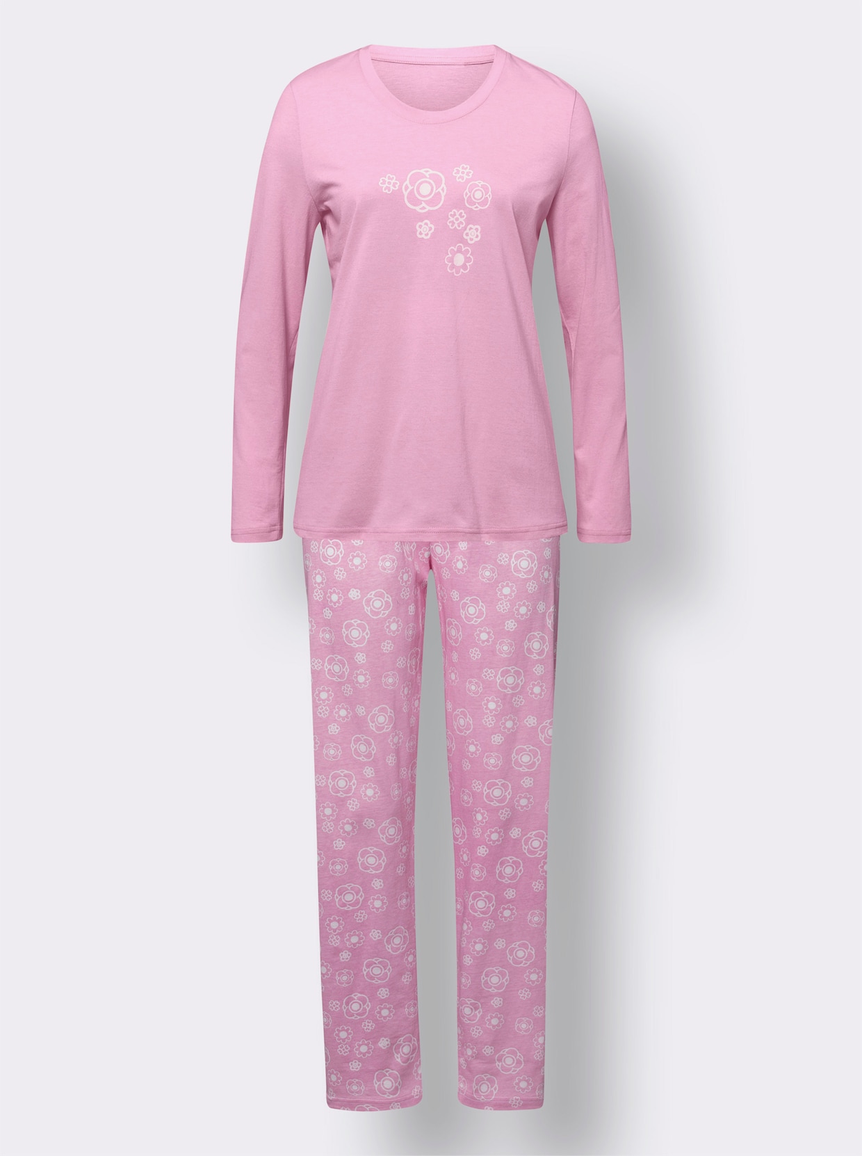 Schlafanzug - rosé-ecru-bedruckt