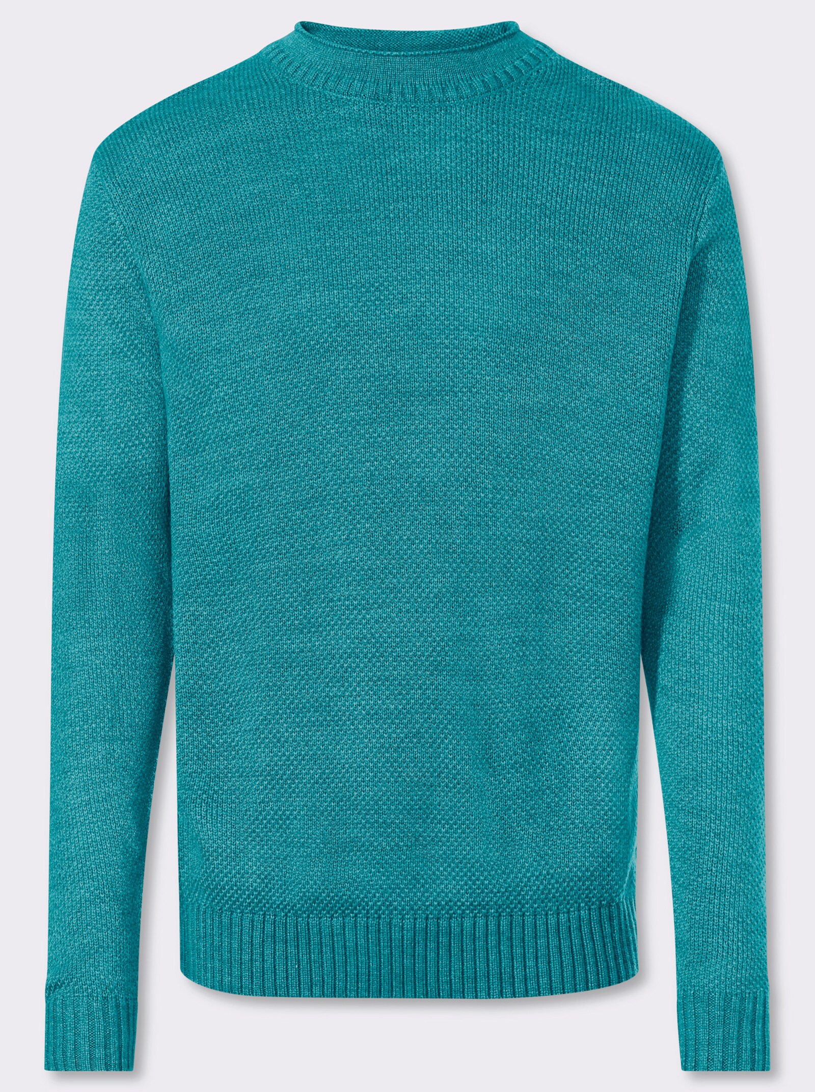 Catamaran Rundhalspullover mit Struktur-Strickmuster - türkis
