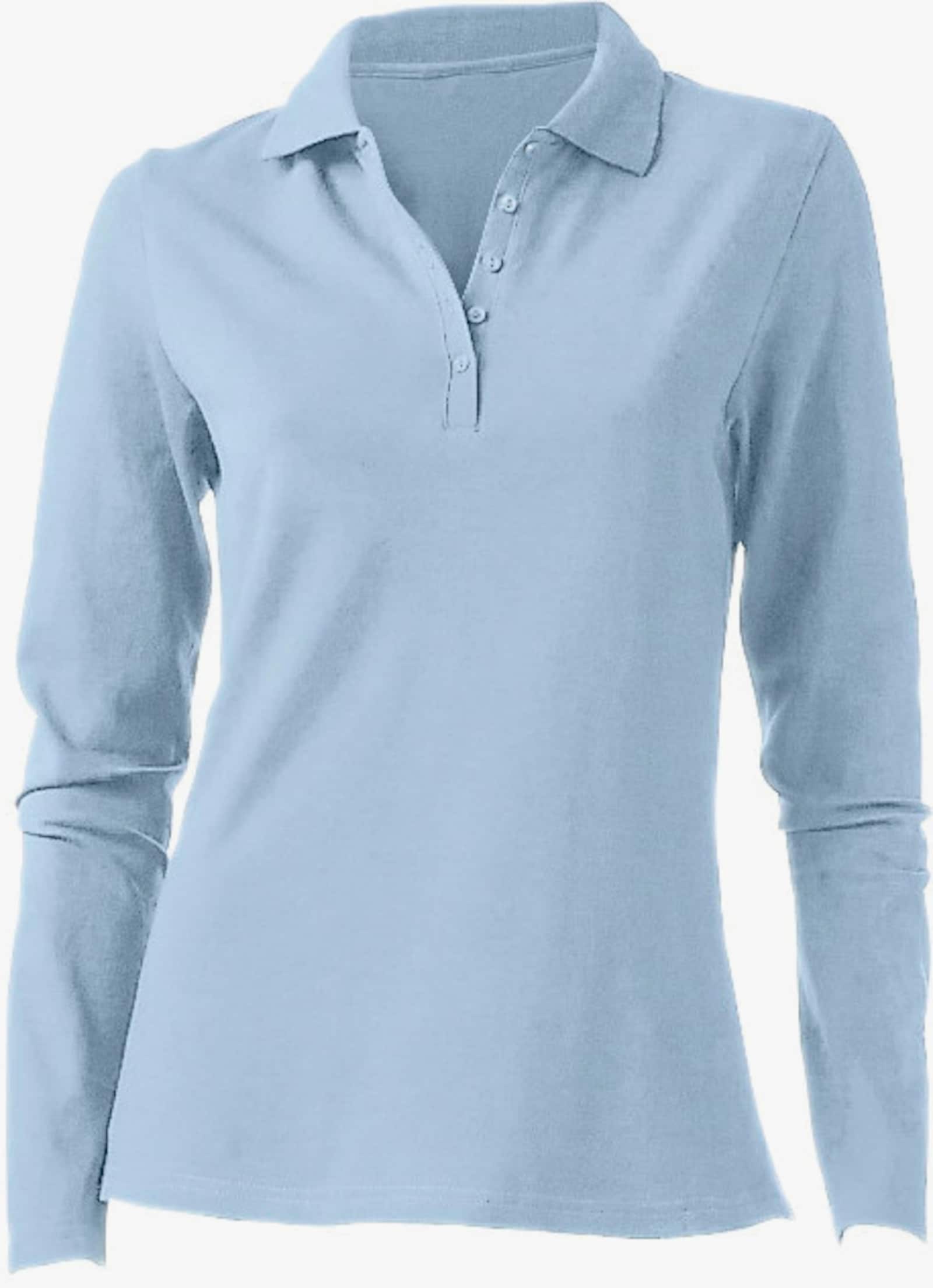 heine Langarm-Poloshirt in Pikee-Qualität - bleu