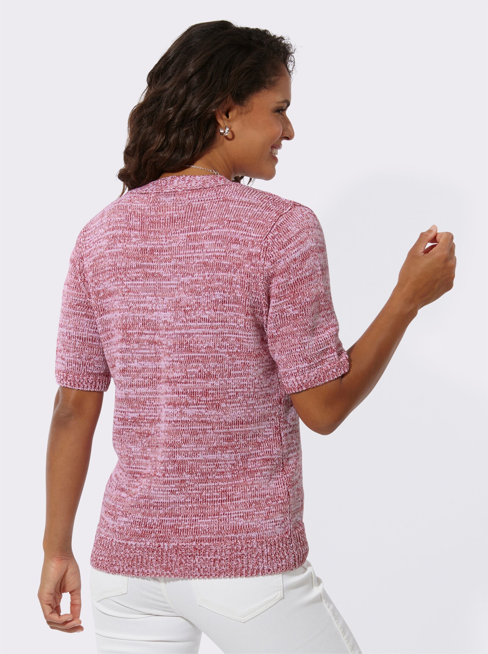 Strickjacke in Melange-Optik - flamingo-meliert