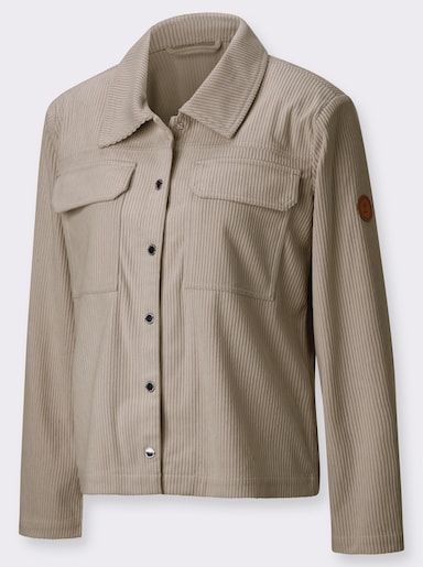 Cordjacke mit Hemdkragen - sesam