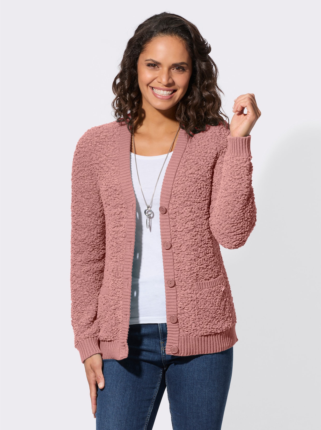 Strickjacke - rosenholz