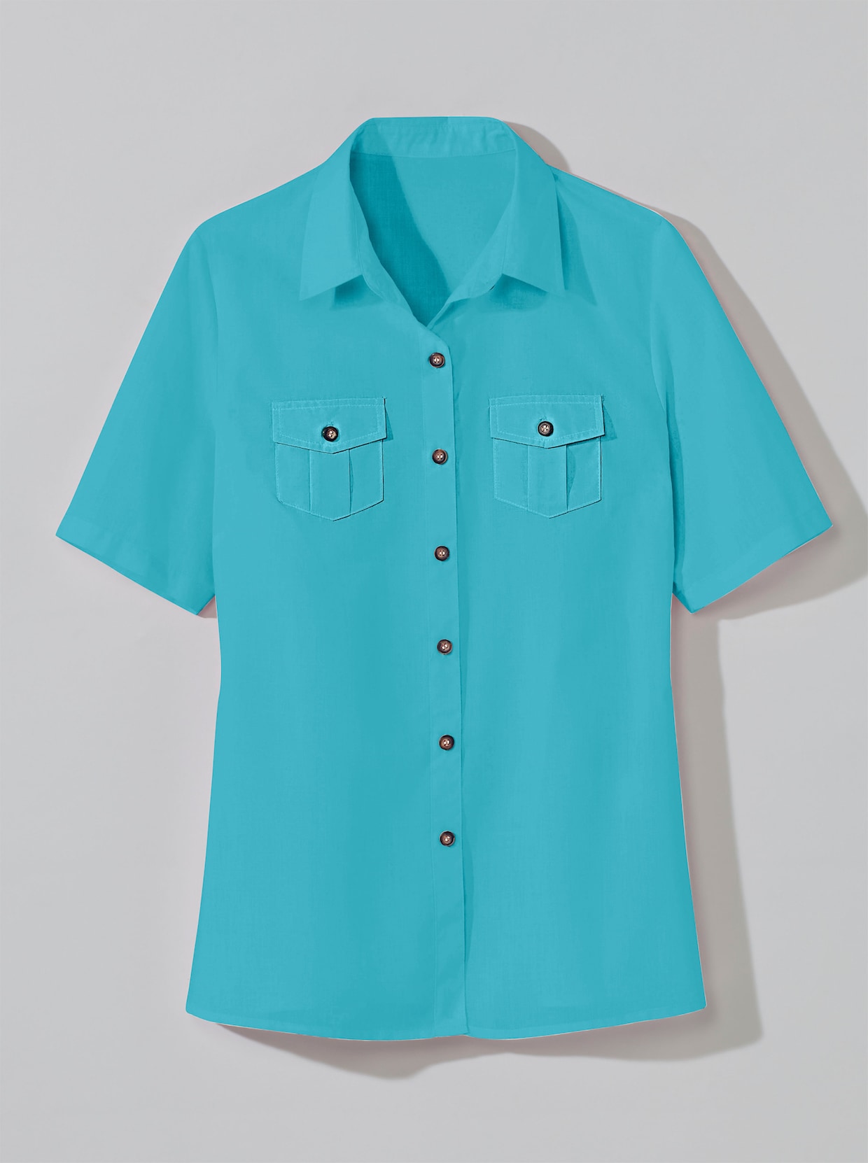 Overhemdblouse - turquoise