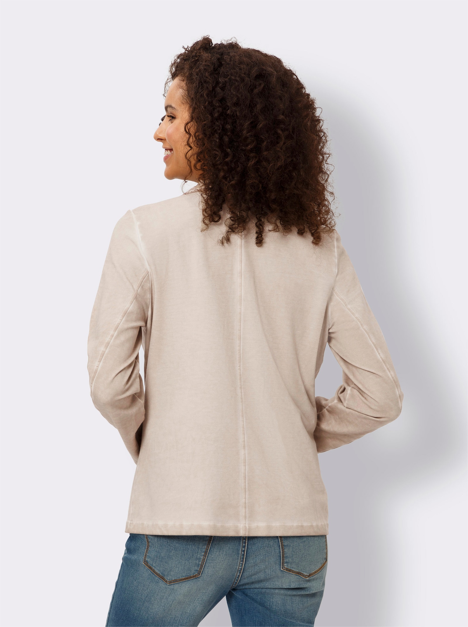 heine Sweatblazer mit Ziersteinen - beige