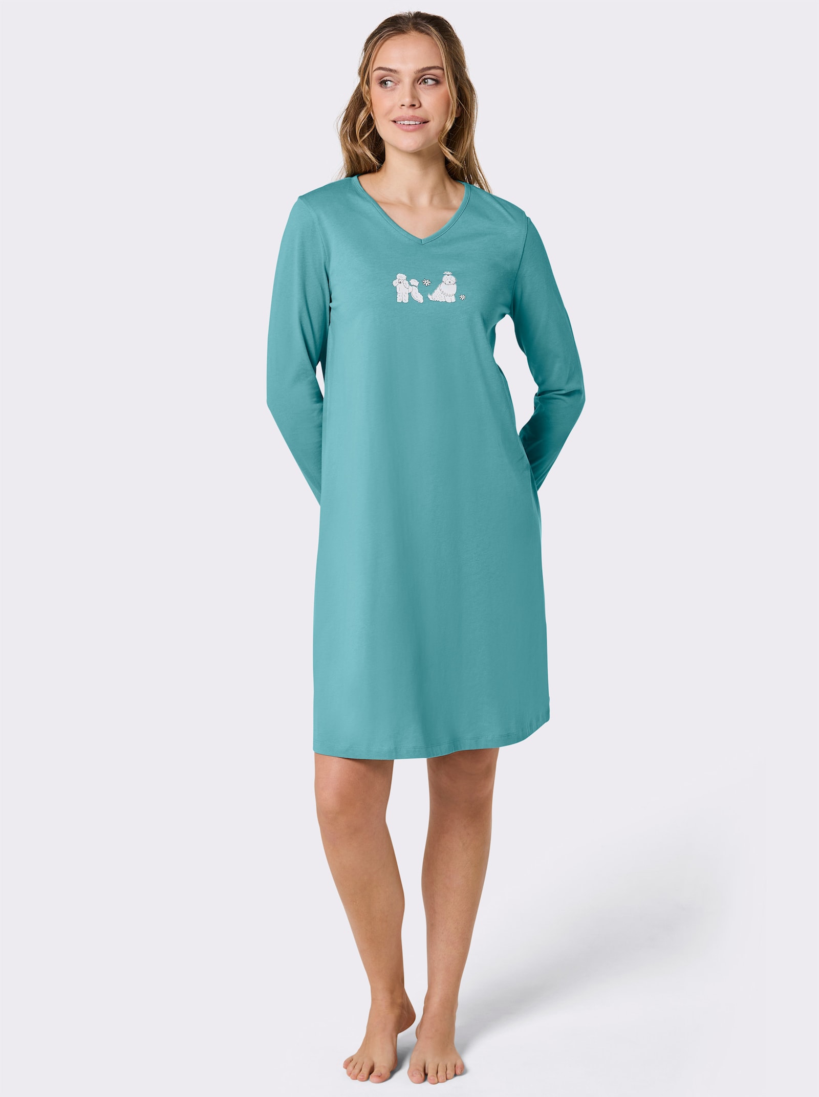 wäschepur Sleepshirts mit Hunde-Motiv - ozean + violett