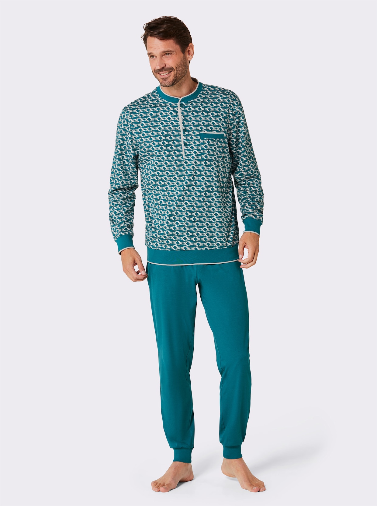 KINGsCLUB Pyjama - petrol geprint