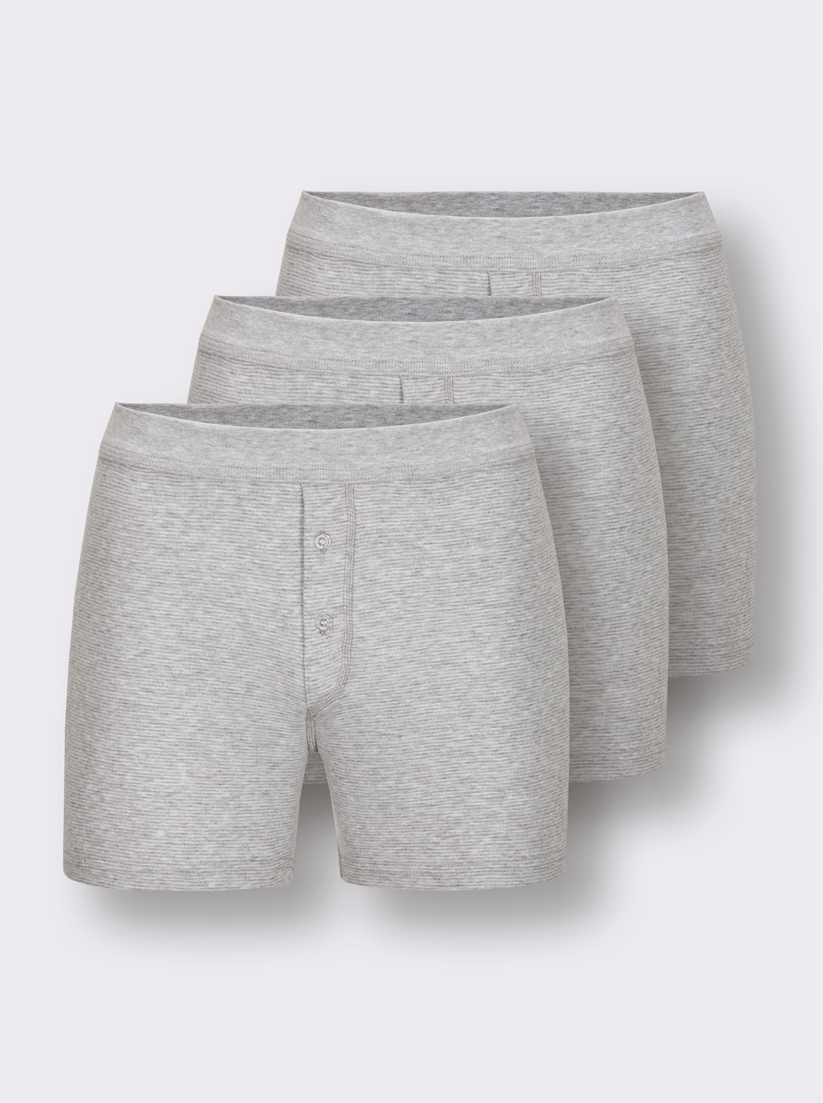 wäschepur men Boxershorts - hellgrau-geringelt