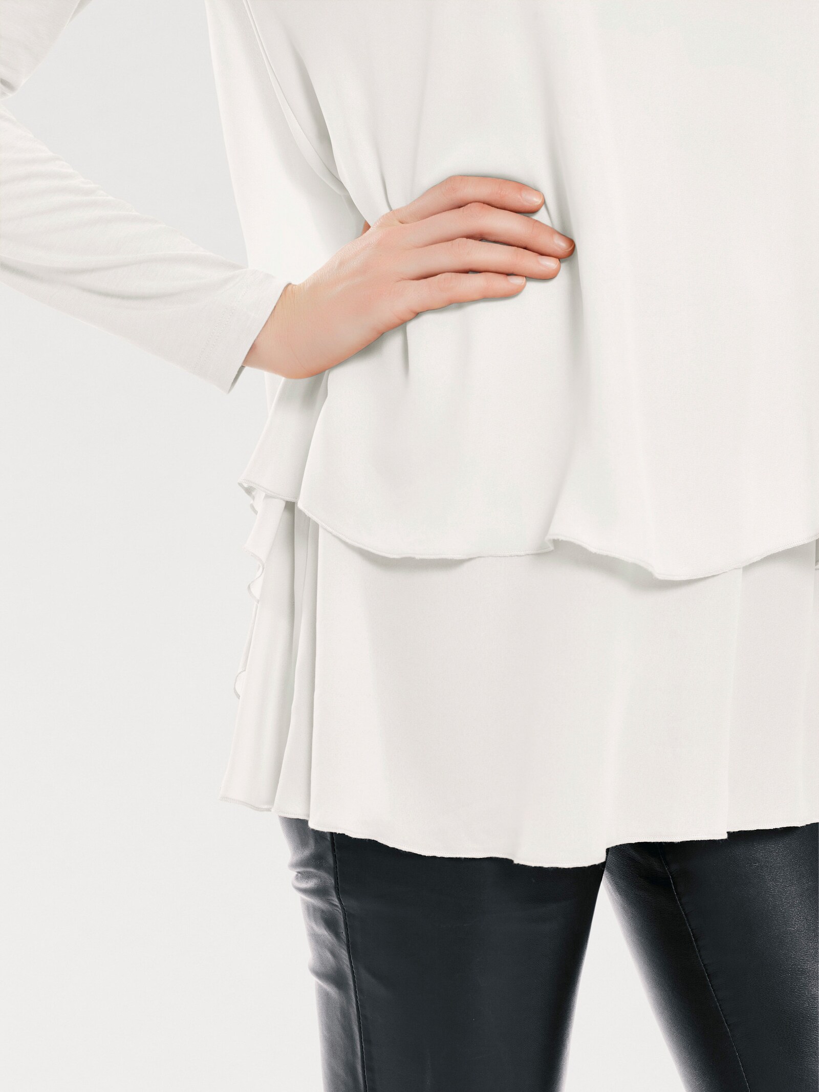 heine Langarmshirt in 2-in-1-Optik - ecru