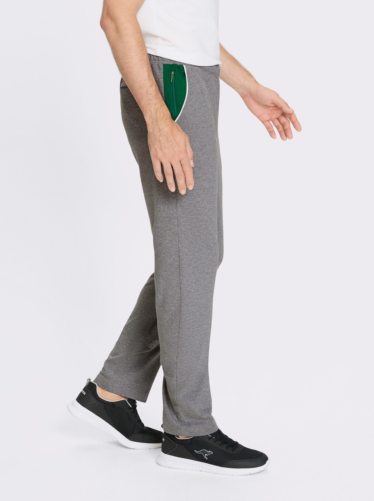 Catamaran Sports Freizeithose mit kontrastfarbigen Taschenbeuteln - grau-meliert