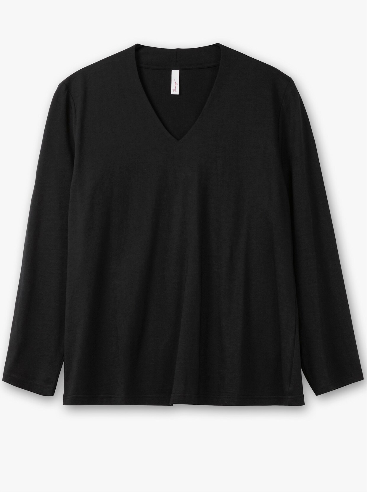 sheego Langarmshirt - schwarz