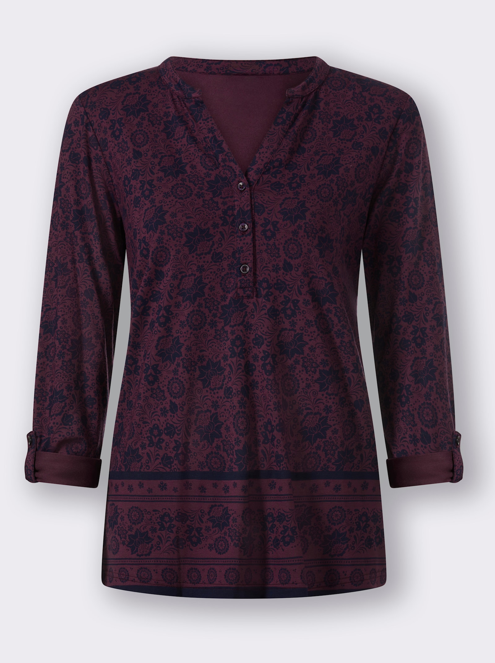 heine T-shirt imprimé - bordeaux-marine imprimé