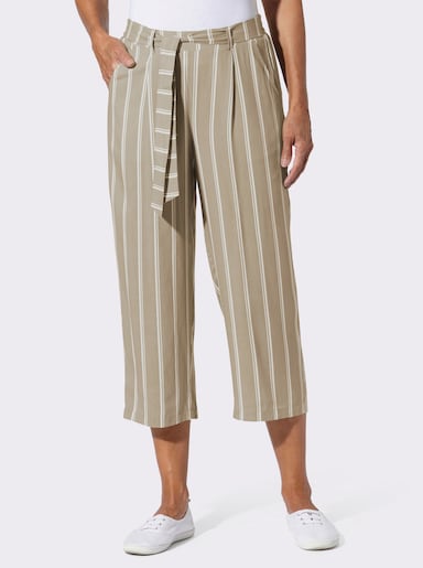 3/4-Hose - beige-ecru-gestreift