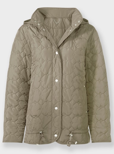 Steppjacke mit Tunnelzug im Saum - schlamm