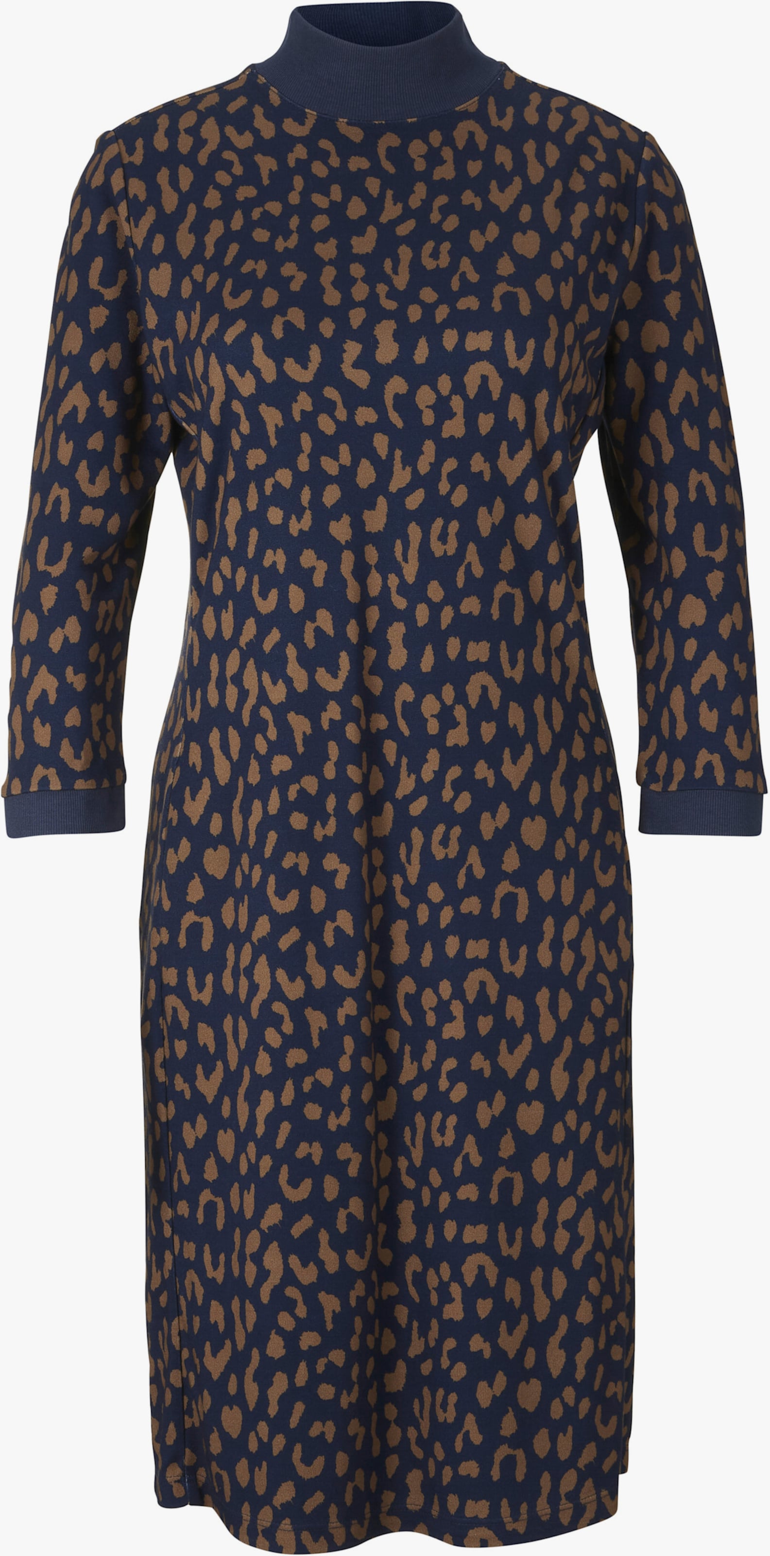 heine Jurk met print en opstaande kraag - marine