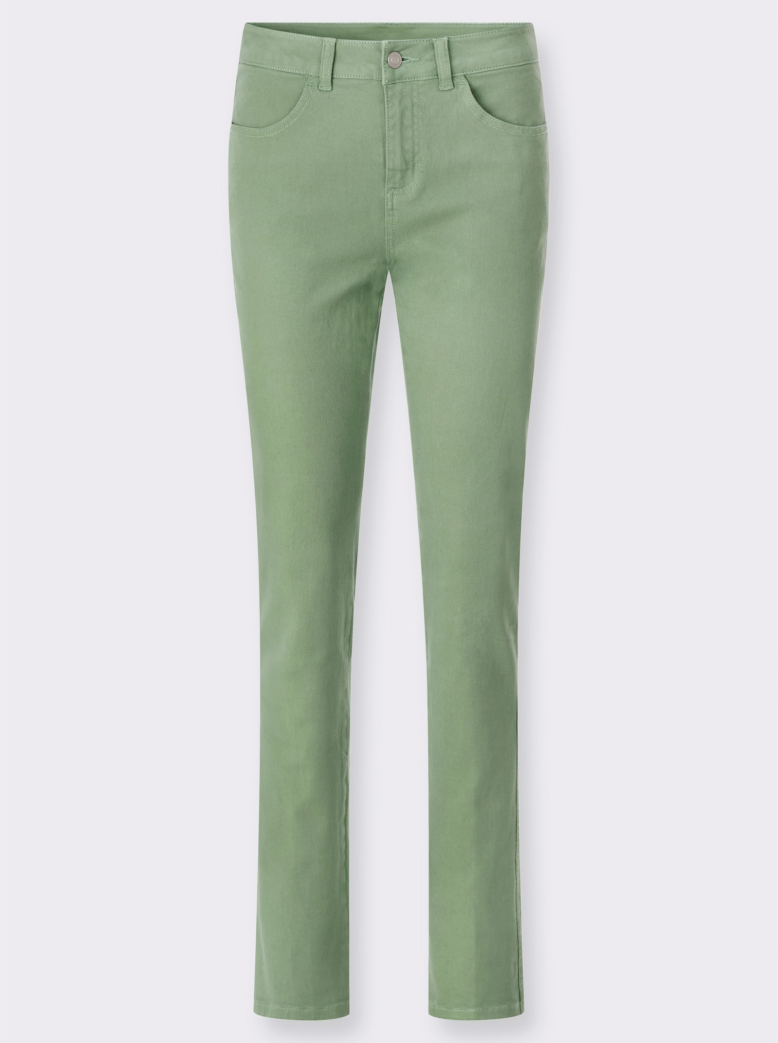 Röhrenjeans in Twill-Qualität - eucalyptus