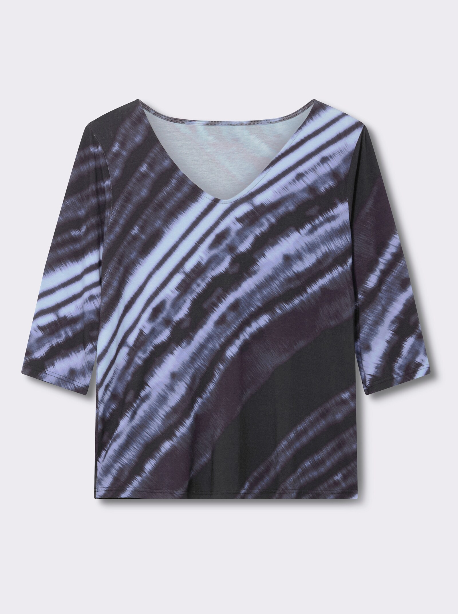 3/4-Arm-Shirt mit diagonalem Druck - marine-bleu-bedruckt