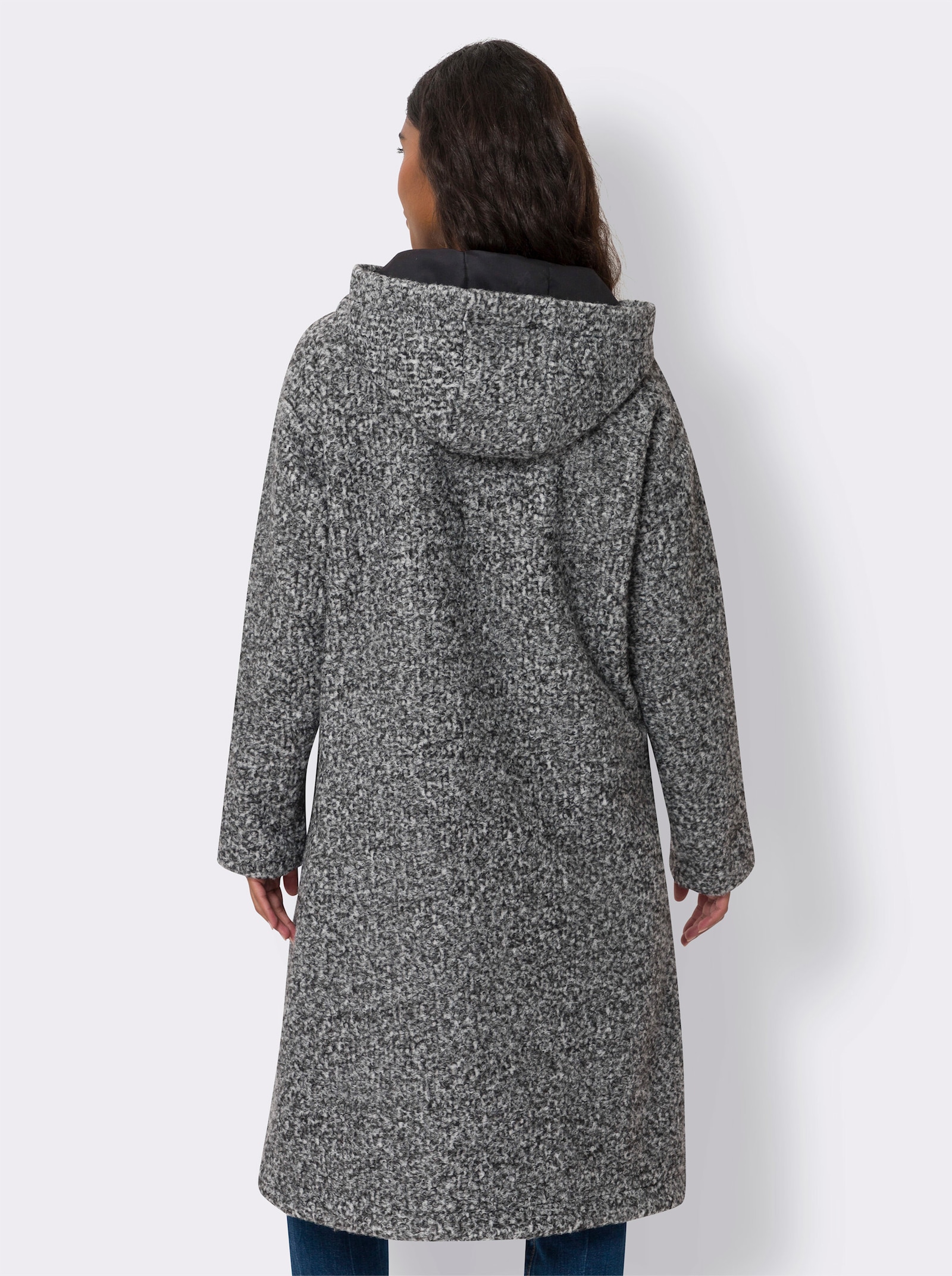 heine Manteau d'hiver ample - noir-écru chiné