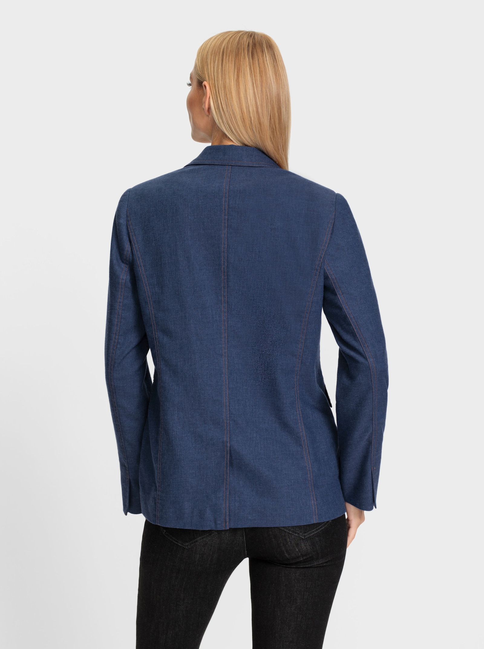heine Blazer im Leinen-Polyester-Mix - blue-stone-washed