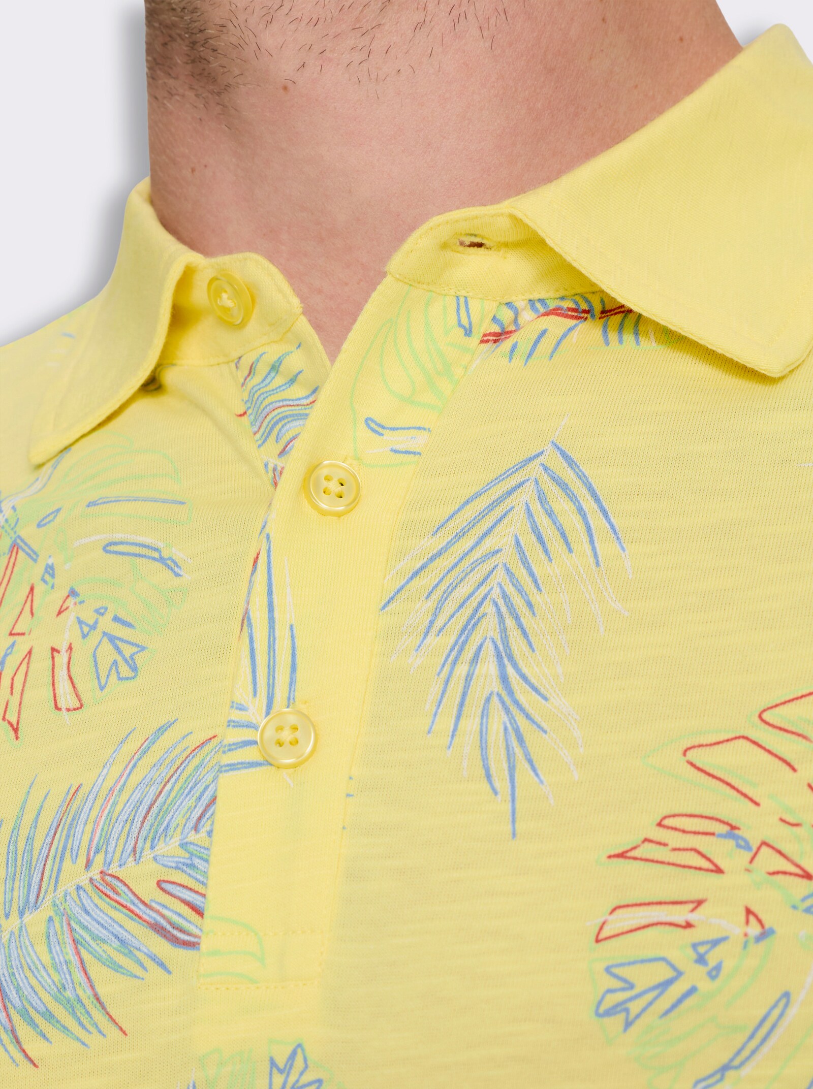 Marco Donati Kurzarmshirt mit exotischem Dessin - zitrone-bedruckt