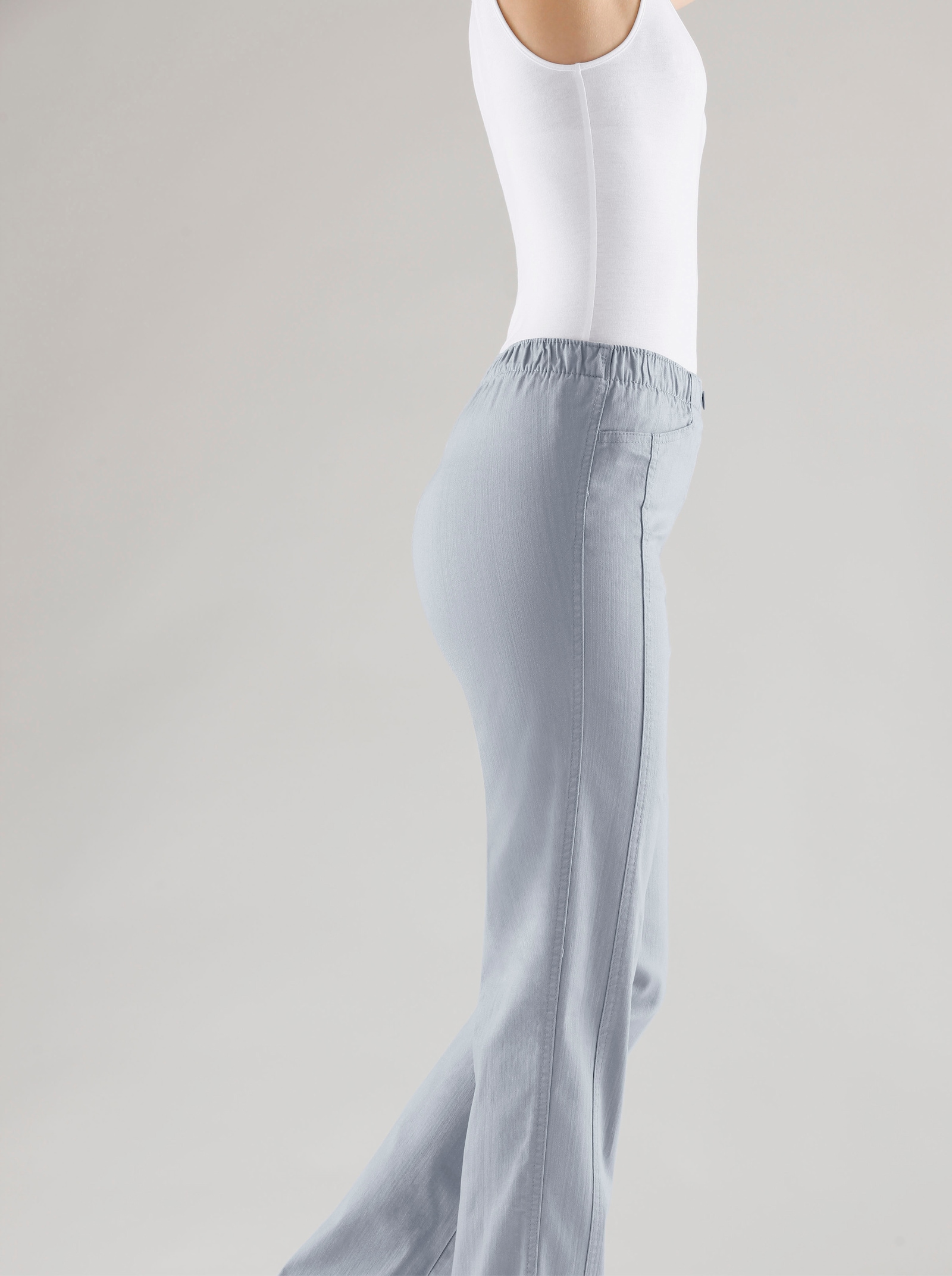 Schlupfjeans mit Rundum-Dehnbund - grau