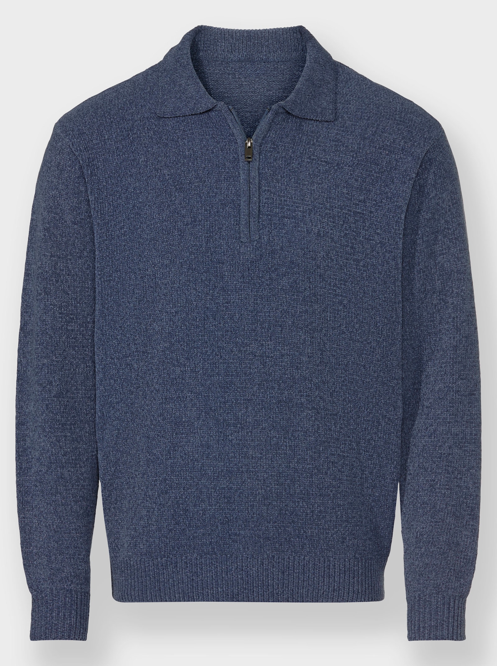 Catamaran Polopullover in Melange-Optik - rauchblau-meliert