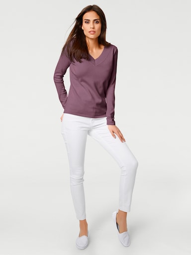 heine V-Pullover - mauve