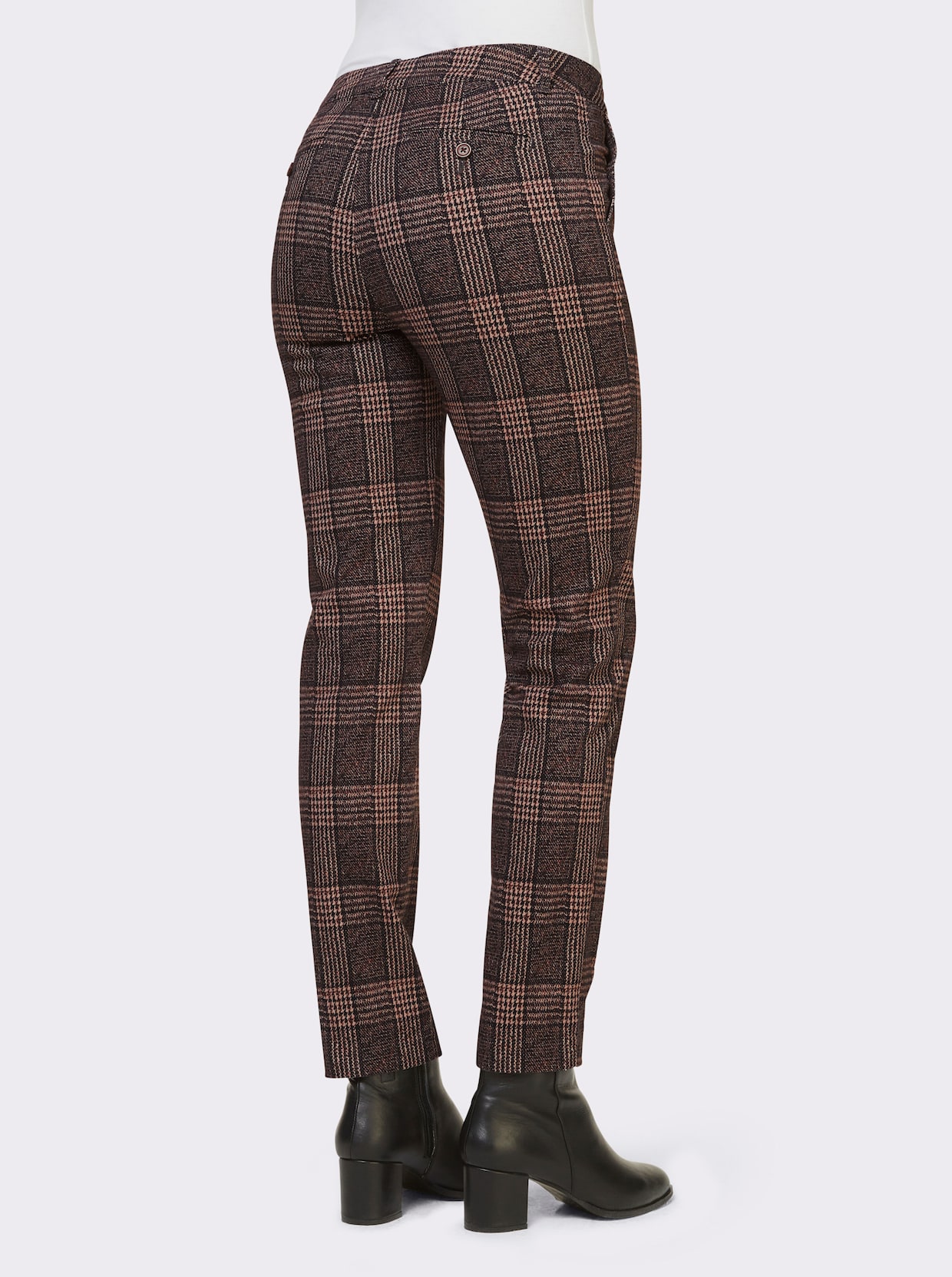 heine Geruite broek - bruin/zwart geruit