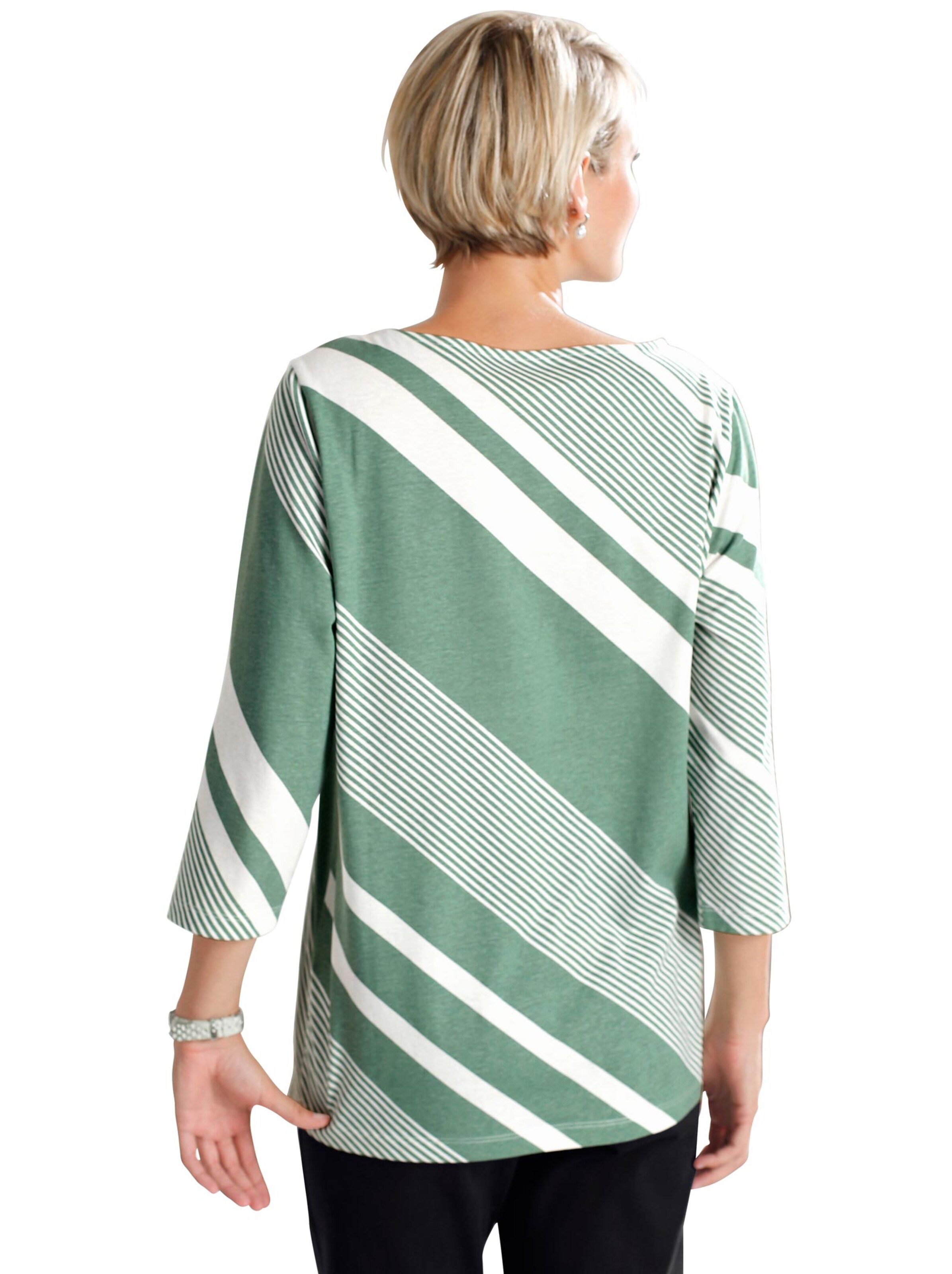 Shirt - grün-gestreift