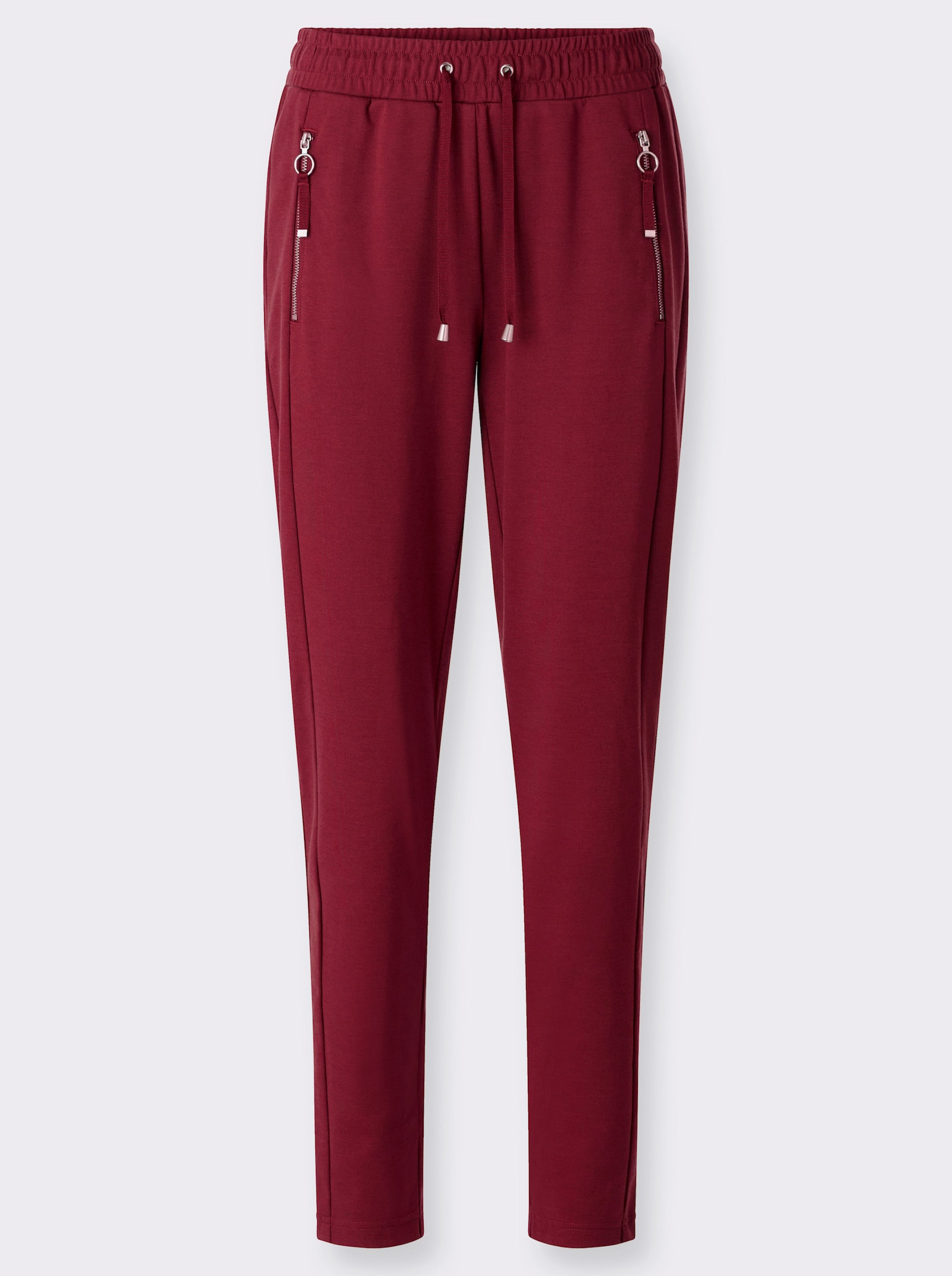  Jogg Pants mit Reißverschluss-Taschen - dunkelrot