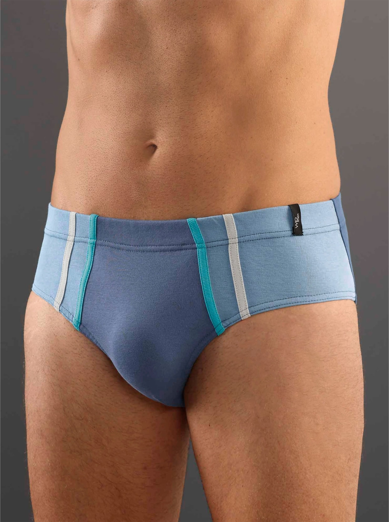 wäschepur men Slip - jeansblauw + antraciet + bleu + steengrijs