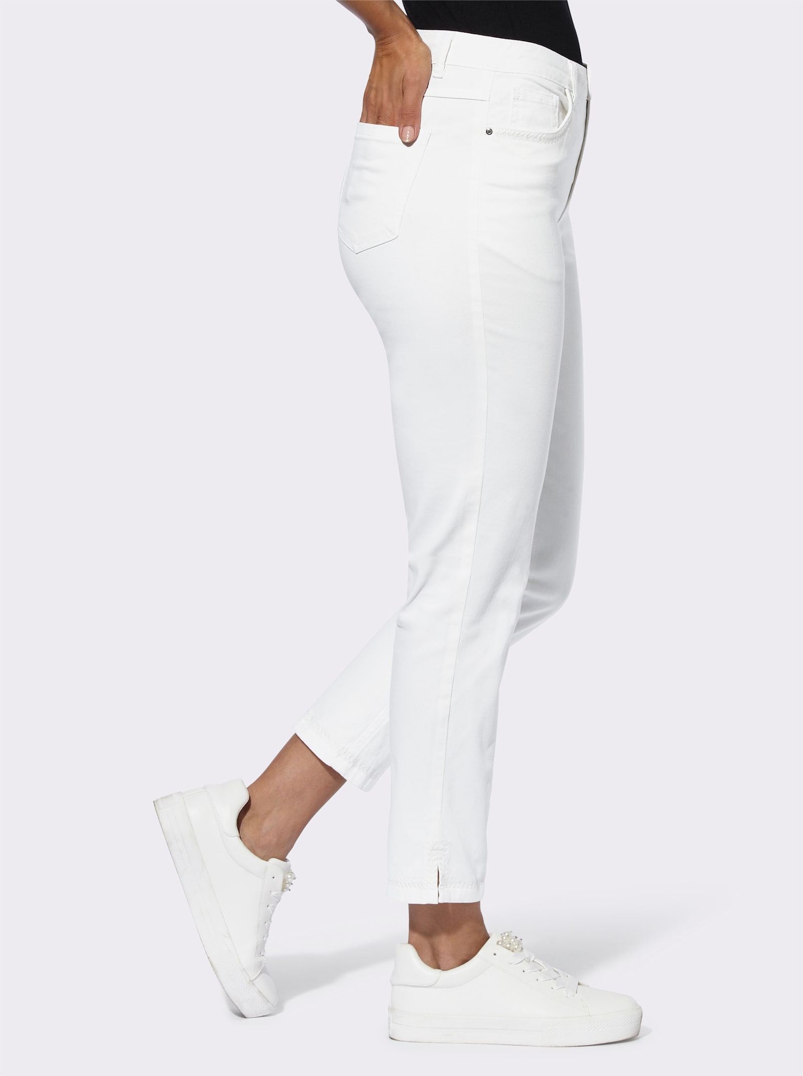 7/8-jeans in used-look - wit