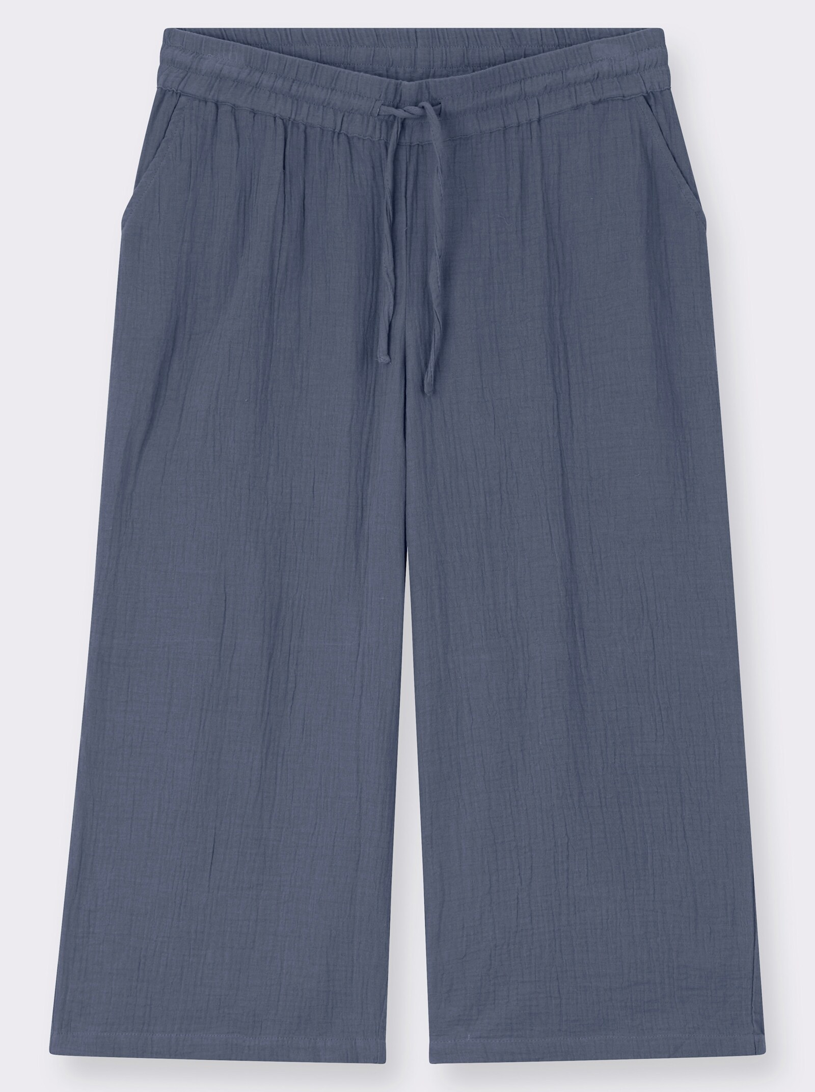Culotte in Struktur-Qualität - rauchblau