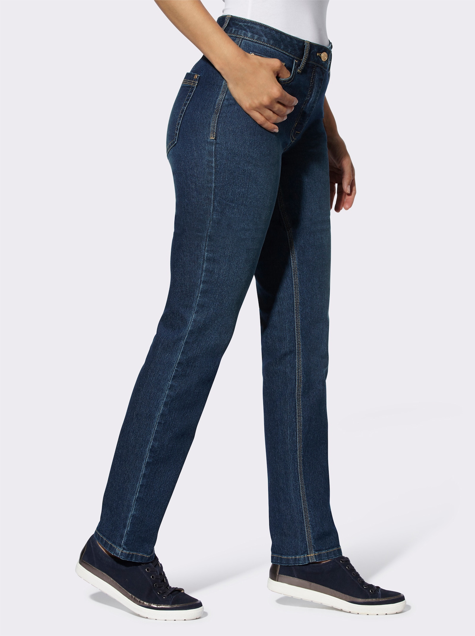 5-Pocket-Jeans mit Bauch-weg-Effekt - blue-stone-washed