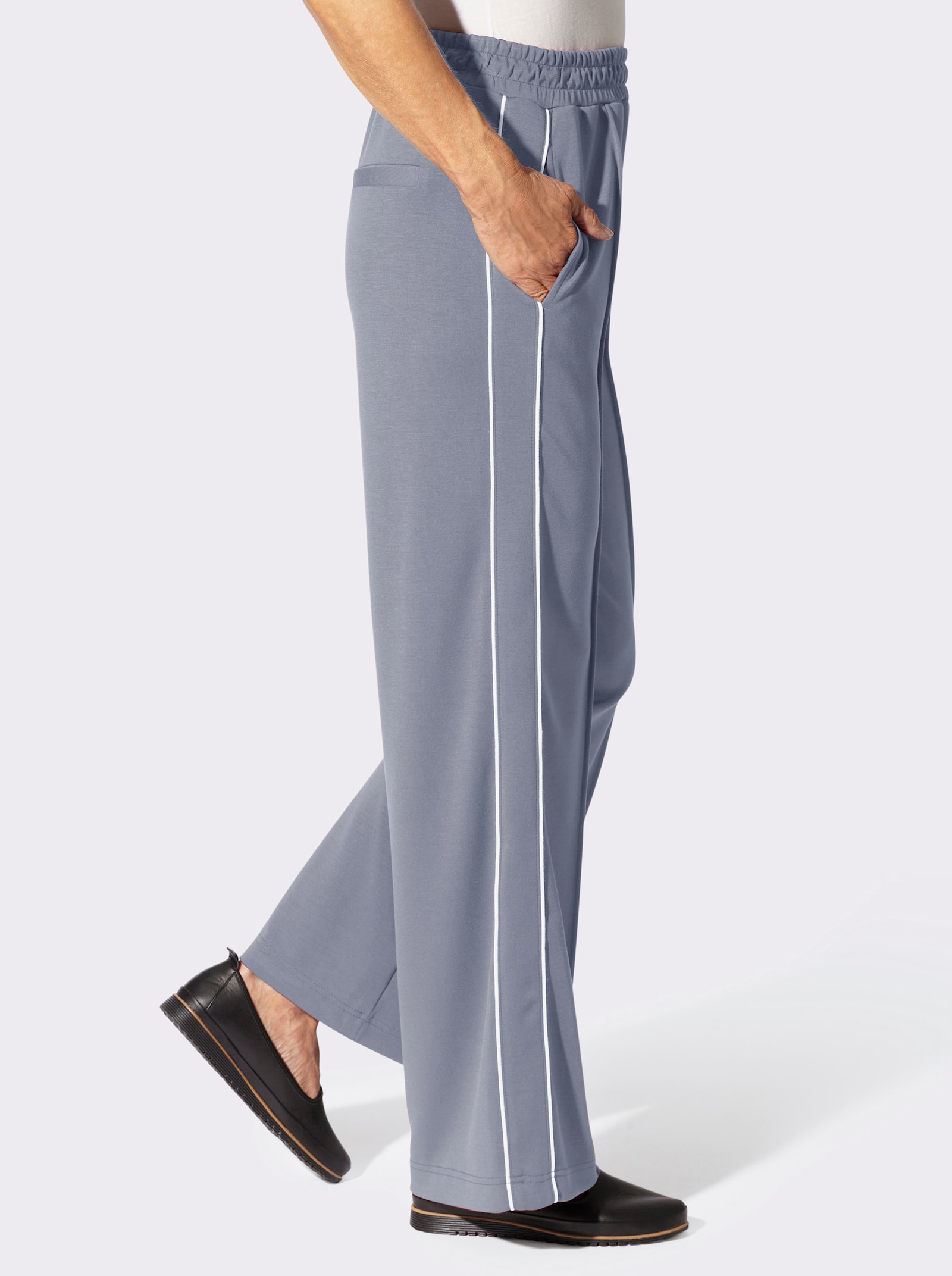 Sweathose in weiter Form - taubenblau