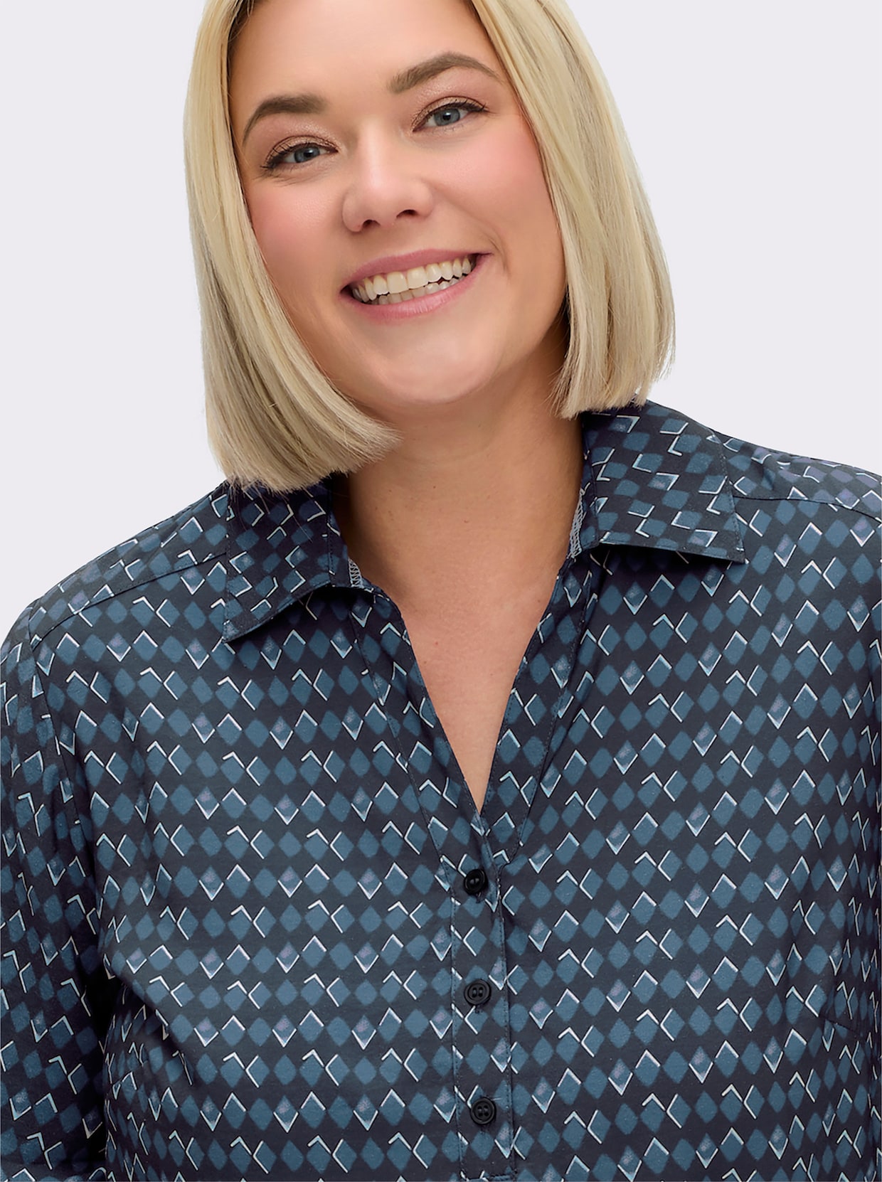 sheego Tunika - tiefblau-dunkelblau-bedruckt