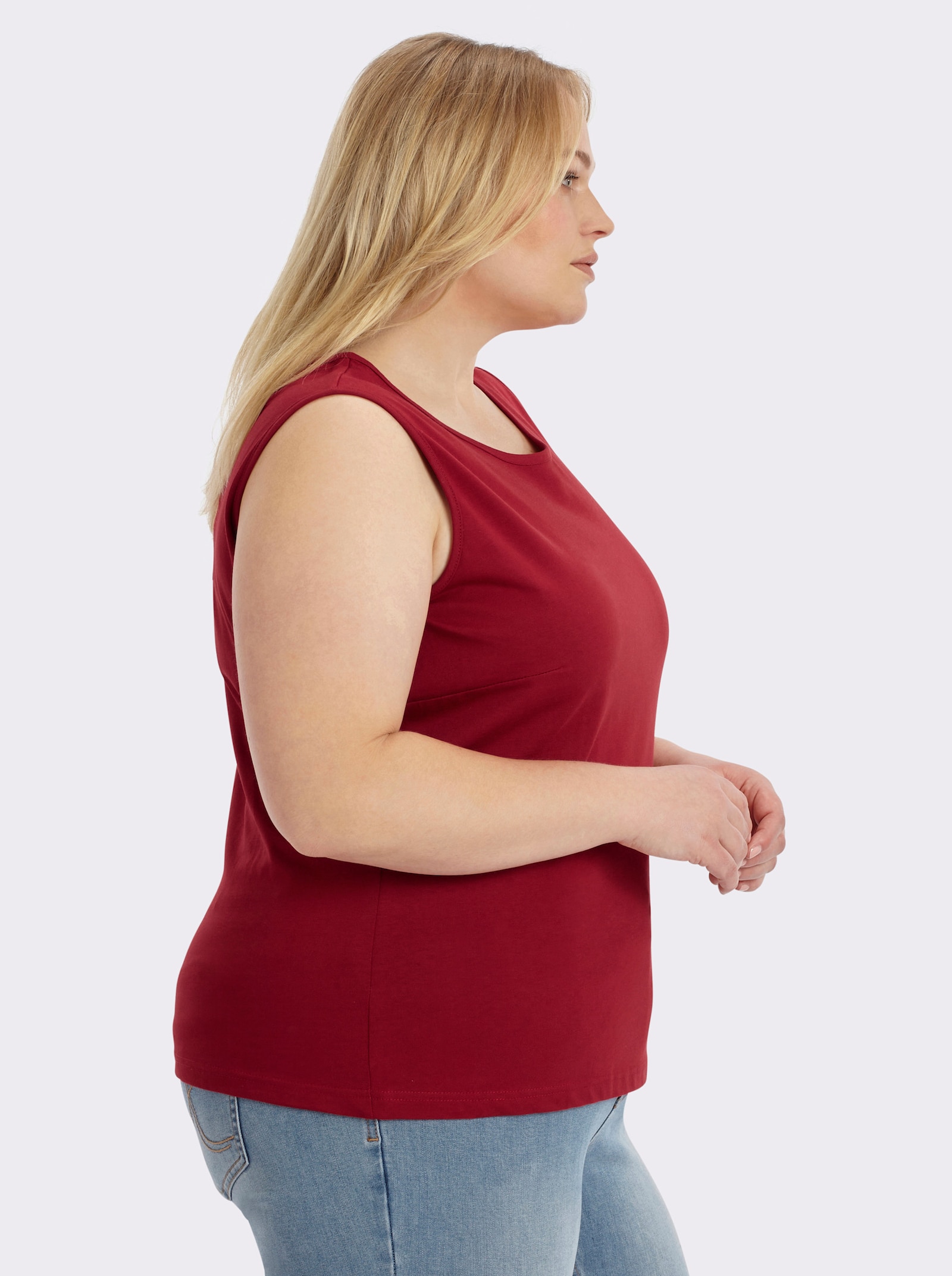 Trägertop mit Rundhals-Ausschnitt - rot