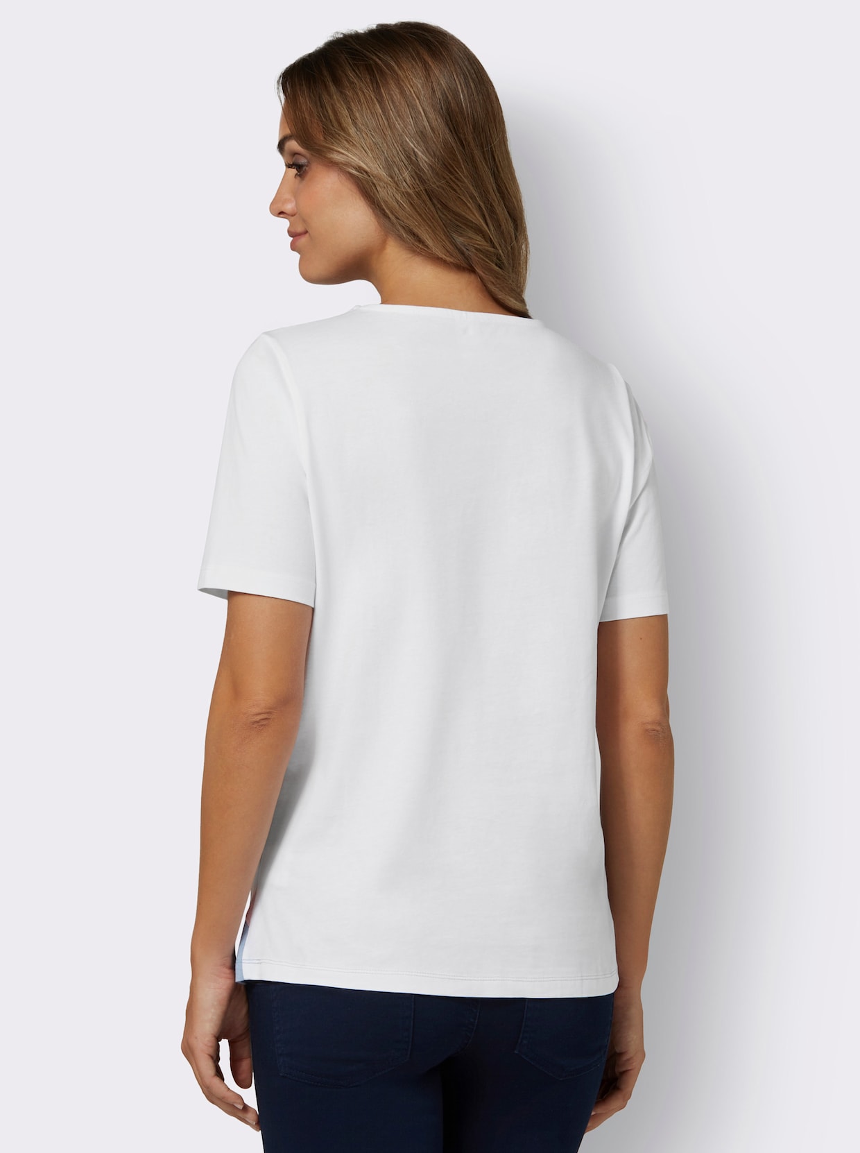 Shirt met korte mouwen - wit/bleu