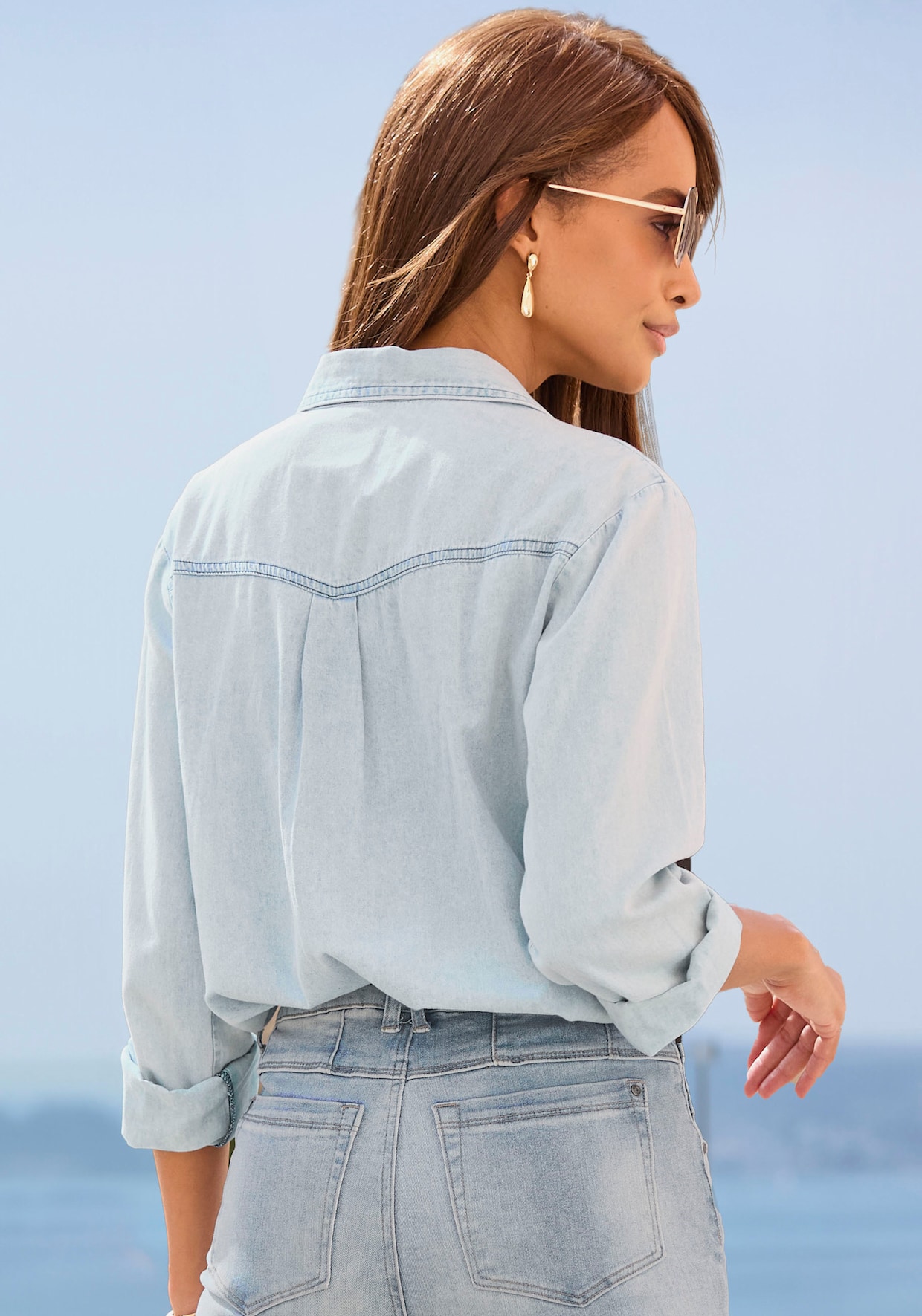 Buffalo Jeansbluse - light blue washed